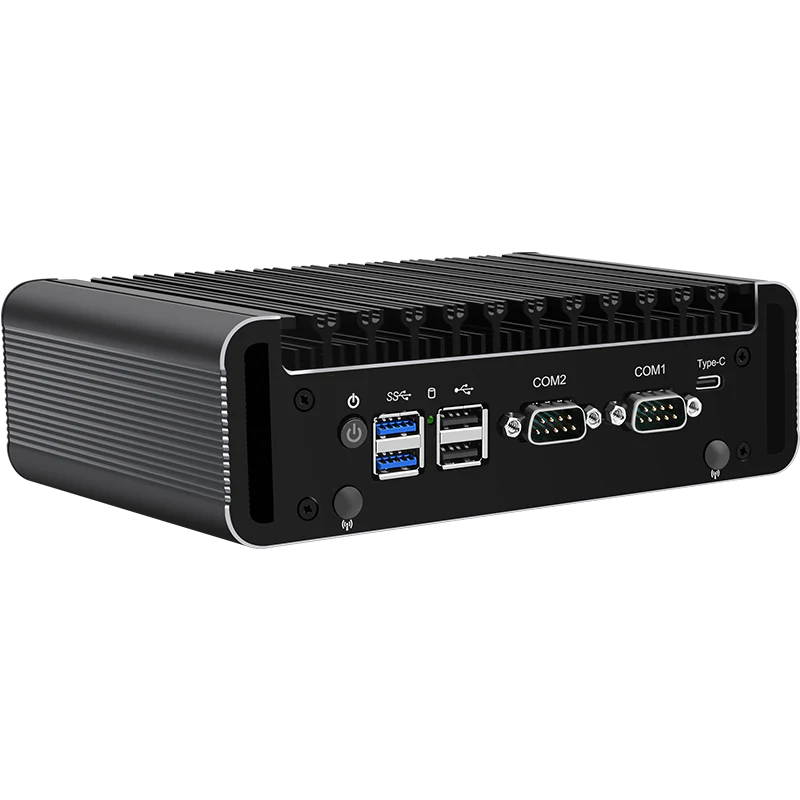 CWWK J5 Mini PC Firewall,Industrial Micro Appliance J6413, 5 Port i226V 2.5GbE LAN 2* Com, OPNsense Hardware, Type-C, TF, 2 Display, DDR5  RAM  NVMe SSD