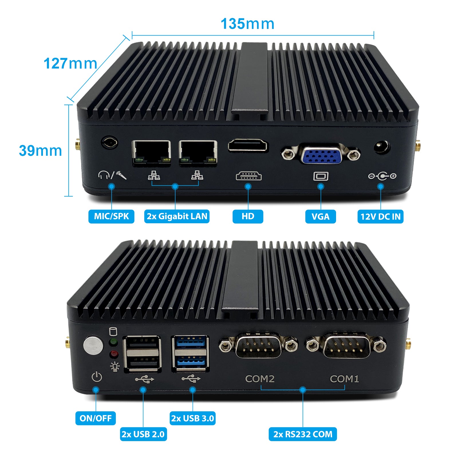 CWWK J25 Mini Industrial PC Fanless PC Celeron J4125 8GB RAM 256GB SSD 2*LAN HD VGA 4*USB Win11 Mini PC Fanless High Performance Compact Design Embedded Industrial Computer for industrial applications