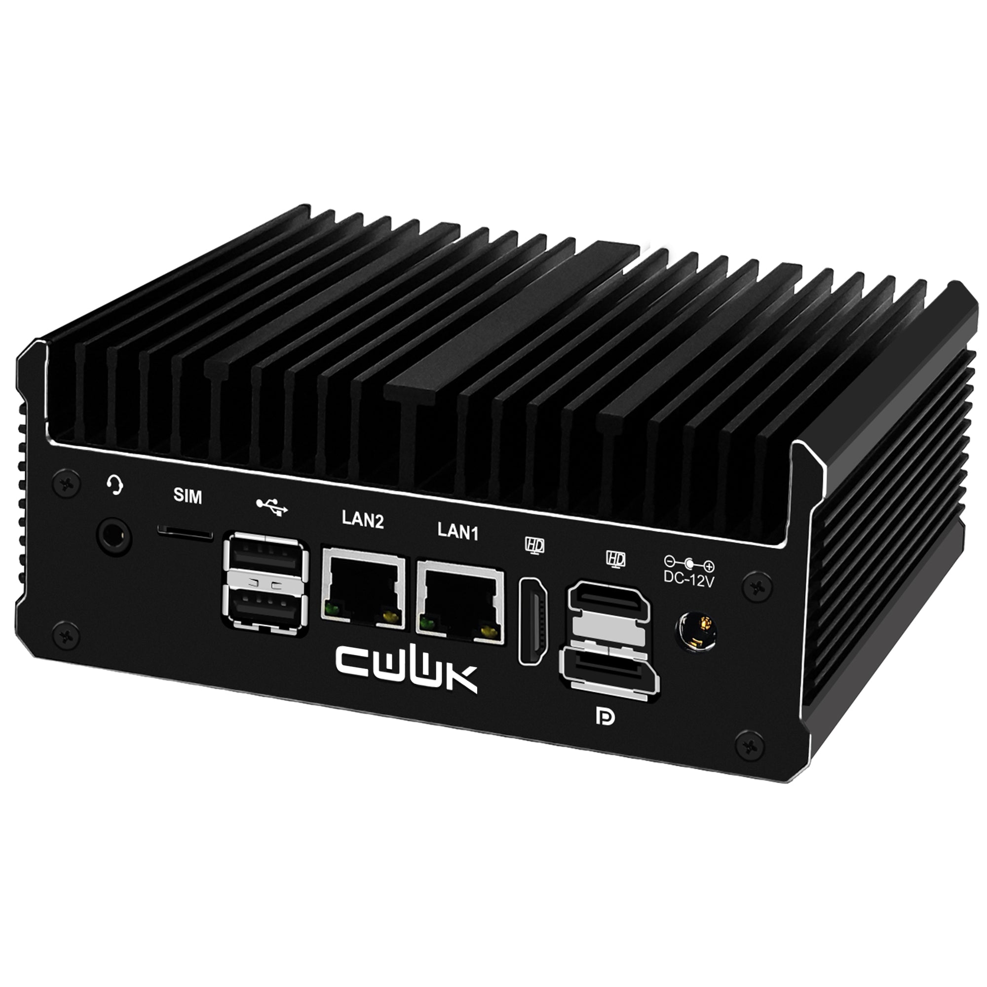 CWWK C6 Industrial Mini PC Fanless,Celeron J6412 Dual 2.5GbE i226V LAN, 2 × COM RS232, WIFI/BT/SIM, Mini Desktop Computer, DDR4 8GB RAM 256GB NVMe SSD, Windows 11 Pro