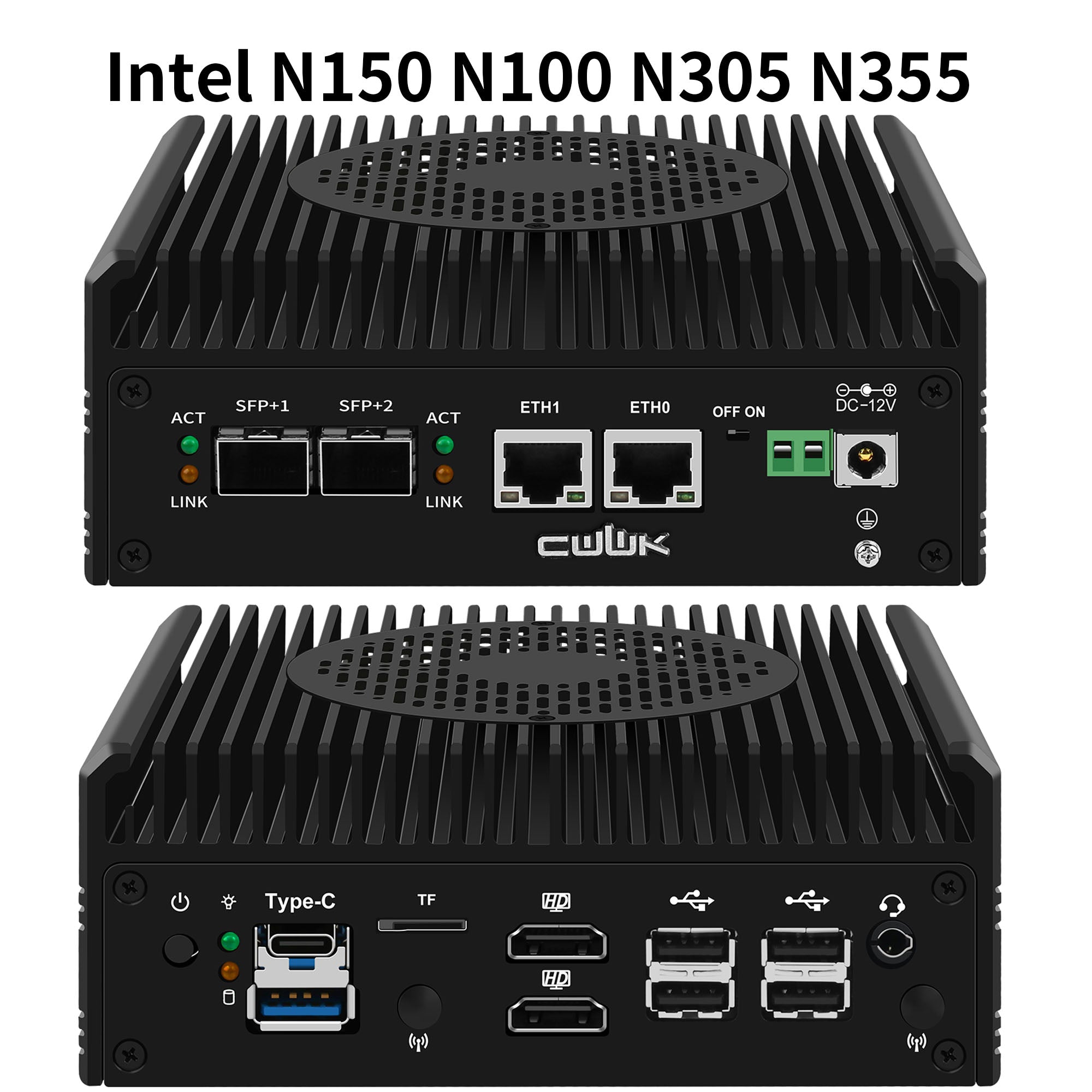 CWWK S3 Mini PC Firewall Hardware for Opnsense Pfsense,Softer Router Intel N150 N100 N305 N355 Dual Nic 2 10Gbe SFP+,2 Port i226V 2.5Gbe Lan