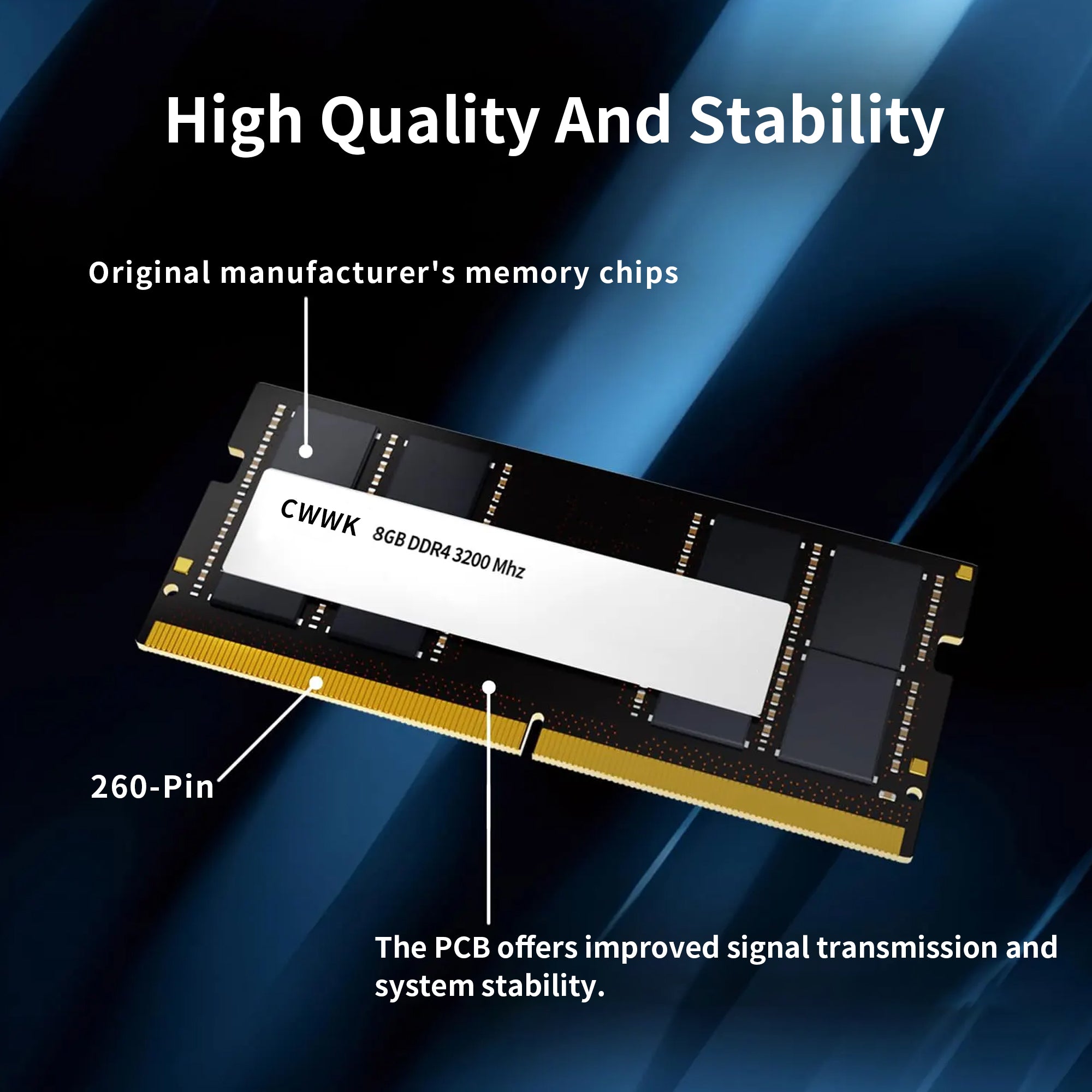 CWWK Computer Memory SD138 16GB DDR4 RAM 3200MHz CL22 Memory Module 260 Pin Computer Memory Hardware
