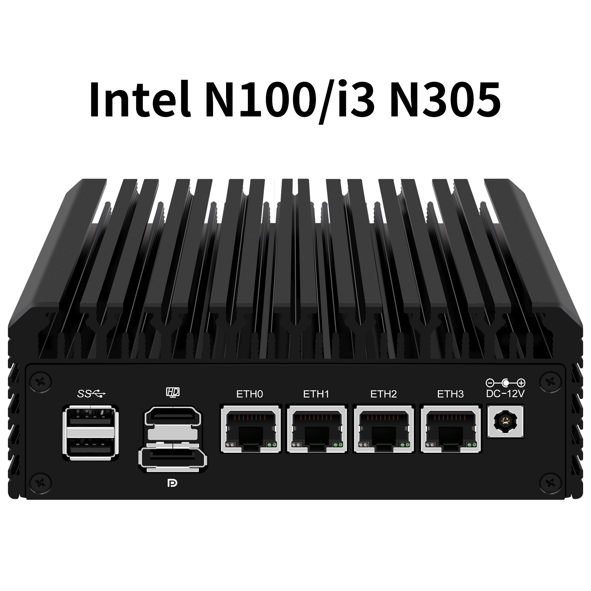 CWWK G4 Fanless Mini PC Firewall Hardware for Opnsense Pfsense,Softer Router Intel N100 N305, 4 x 2.5 Gbe i226V Lan, DDR5 8 GB RAM 128 GB NVMe SSD