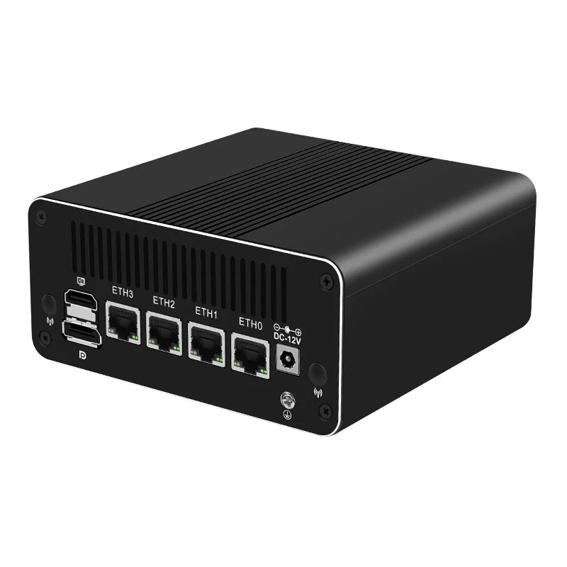 CWWK A4 Firewall Mini PC, AMD Ryzen R5-5500U/R7-5800U/R7-5825U 4x i226-V 2.5G LAN 8 GB RAM 128 GB NVMe SSD, Micro Firewall Appliance, OPNsense