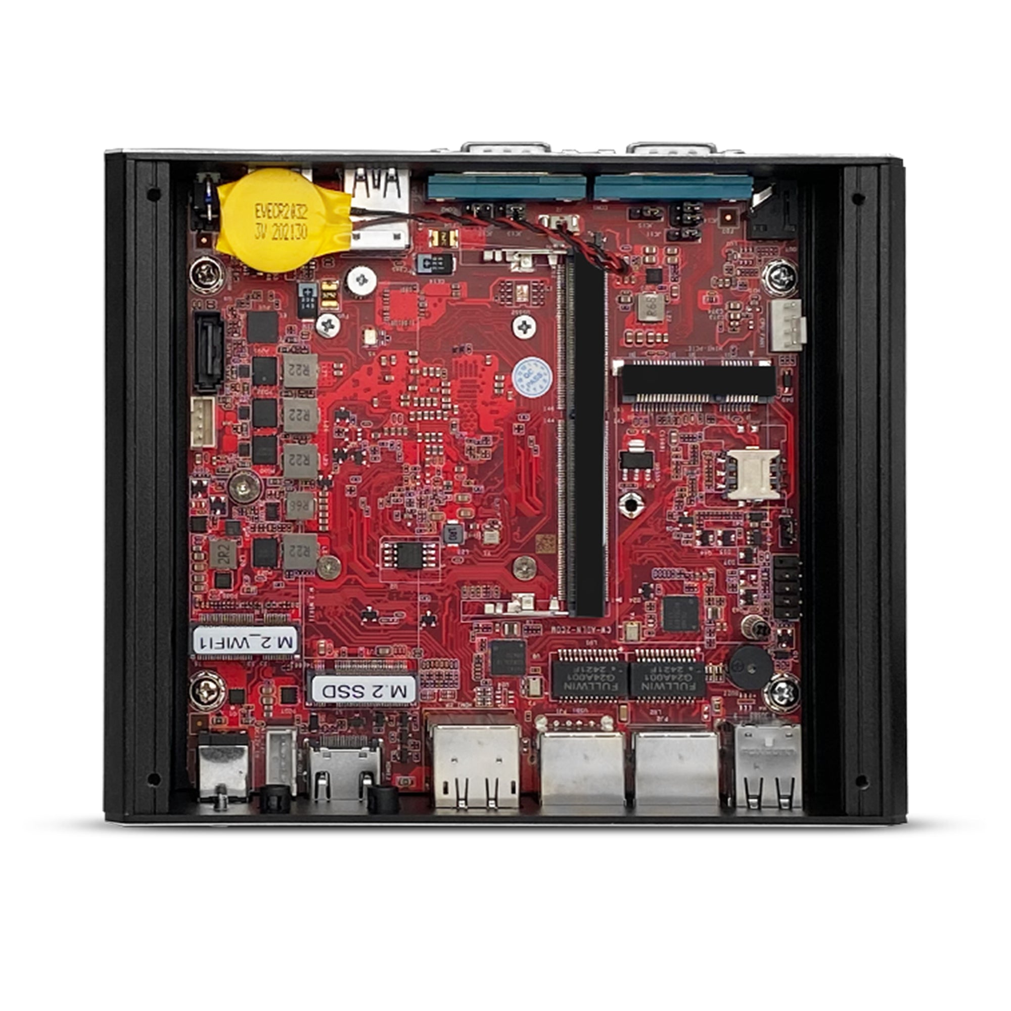 CWWK C1 Industrial PC, Fanless Mini PC, N100 2 × 2.5GbE i226V LAN Port, 2 × COM RS232, Support WIFI/BT, Fanless Desktop Computer, DDR4 8GB RAM 128GB NVMe SSD, Windows 11 Pro