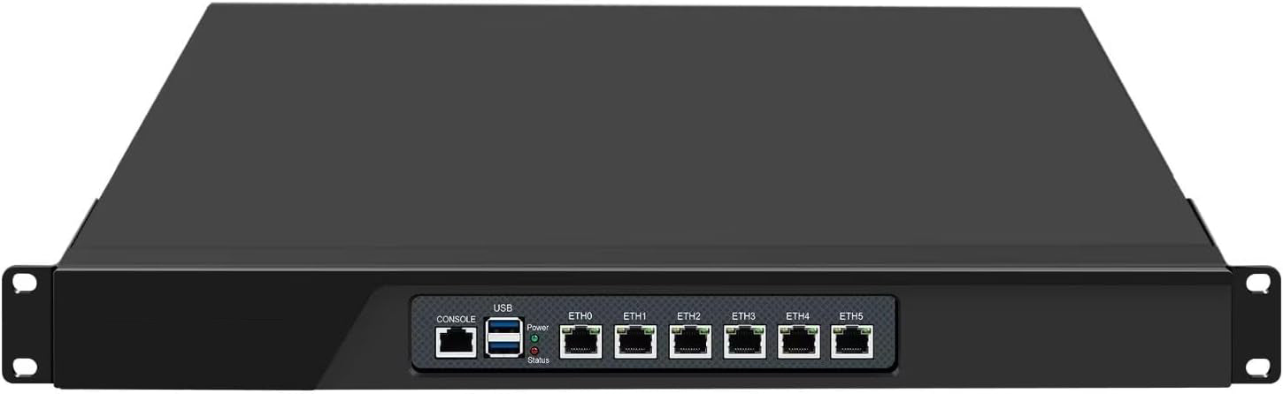CWWK N13 1U Firewall Appliance N305, 6x i226V 2.5GbE LAN Firewall Hardware VPN Router PC, DDR5 OPNsense Hardware 19”Rackmount for Homelab Server with VGA, SIM, Barebone, Support ODM