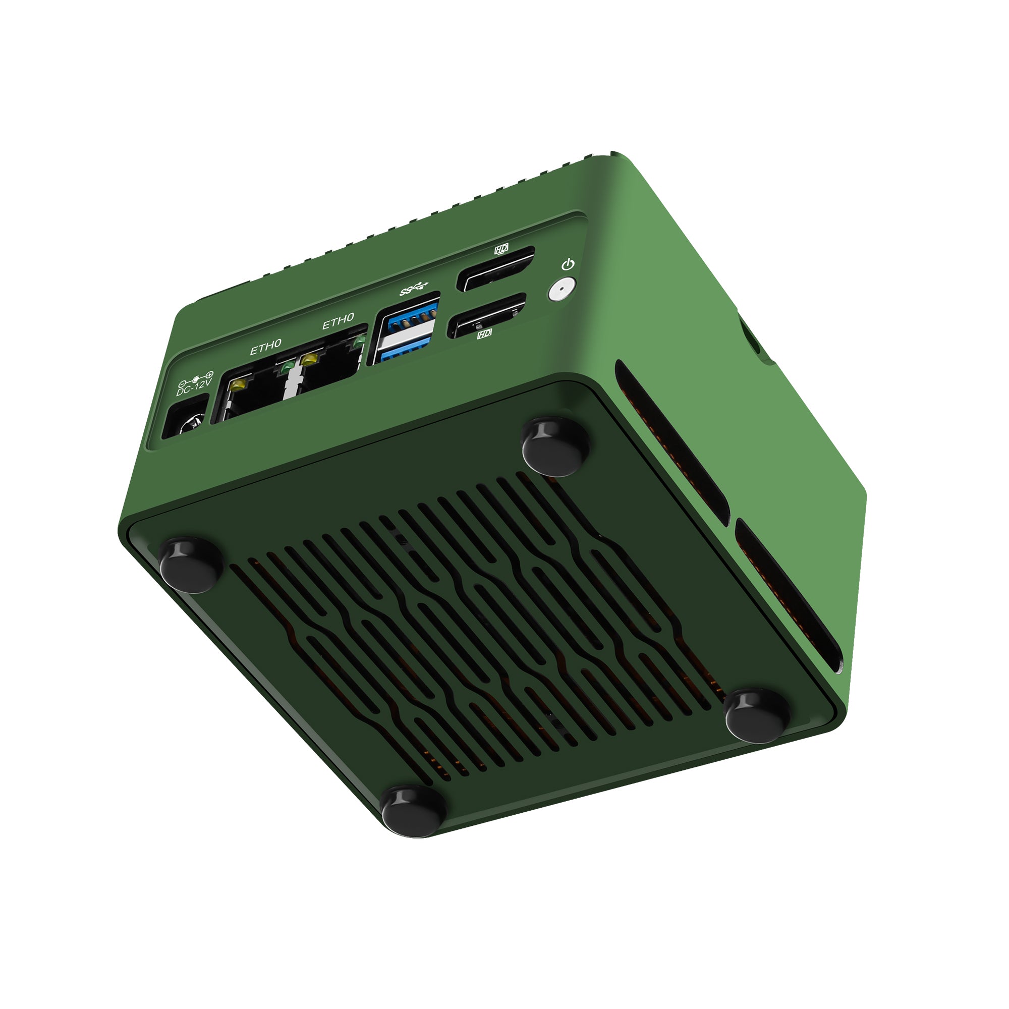 CWWK S14 Mini PC NAS,Core i3 N305/N100/N200 , 4x M.2 NVMe Micro PC with 2x i226-V 2.5GbE LAN, DDR5 Mini Desktop Computer with 16GB RAM 512GB SSD, USB3.2, Support Dual 4K Display, WiFi7/BT5.4 Expand,Green