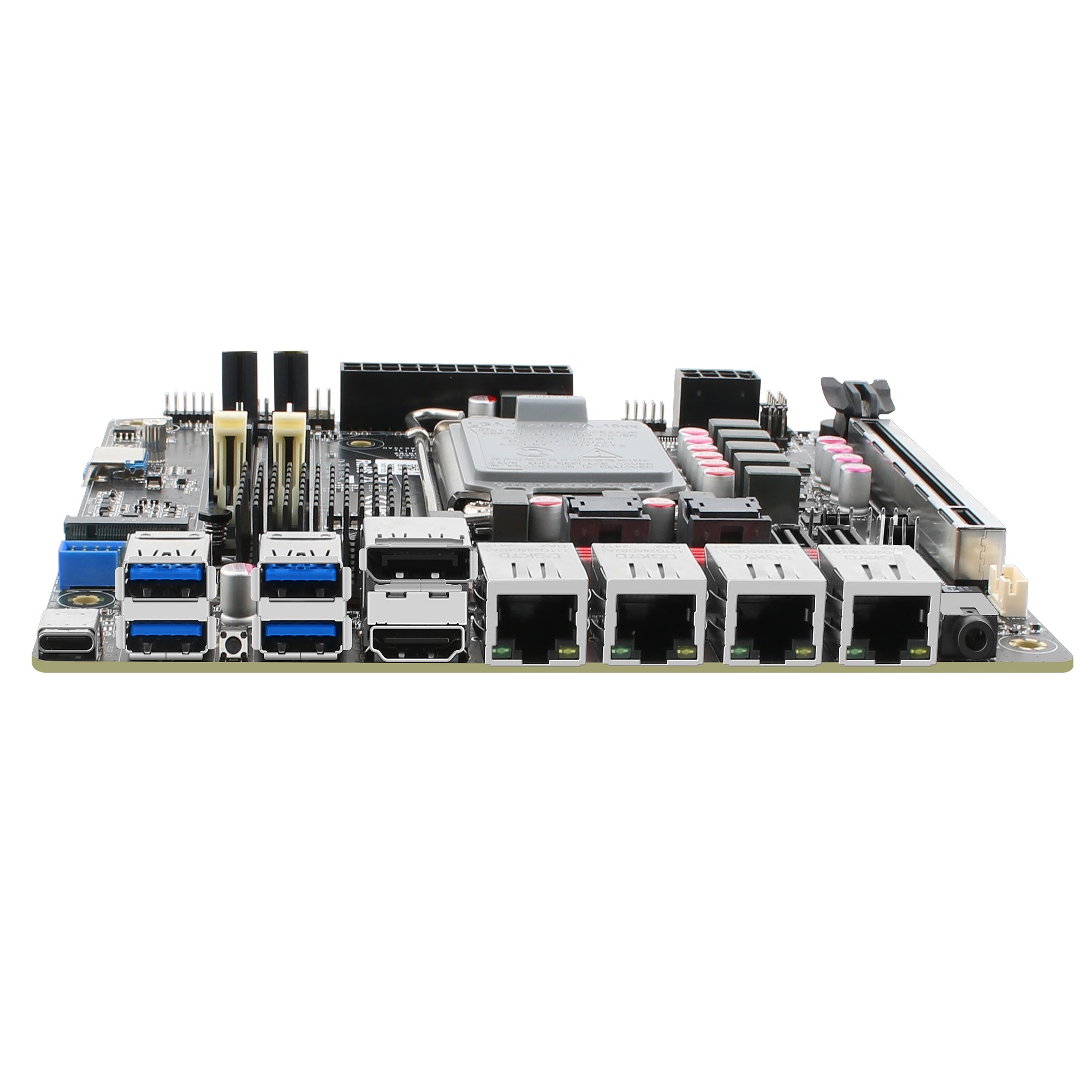 CWWK Q670 LGA 1700 NAS Mainboard 6 Bay, 4 x i226 2.5GbE LAN Mini ITX Motherboard with 6× SATA3.0, 6× NVMe PC Motherboards with 2x DDR5, Barebone, vPro, PCIe x16 (without CPU,with Adapters)