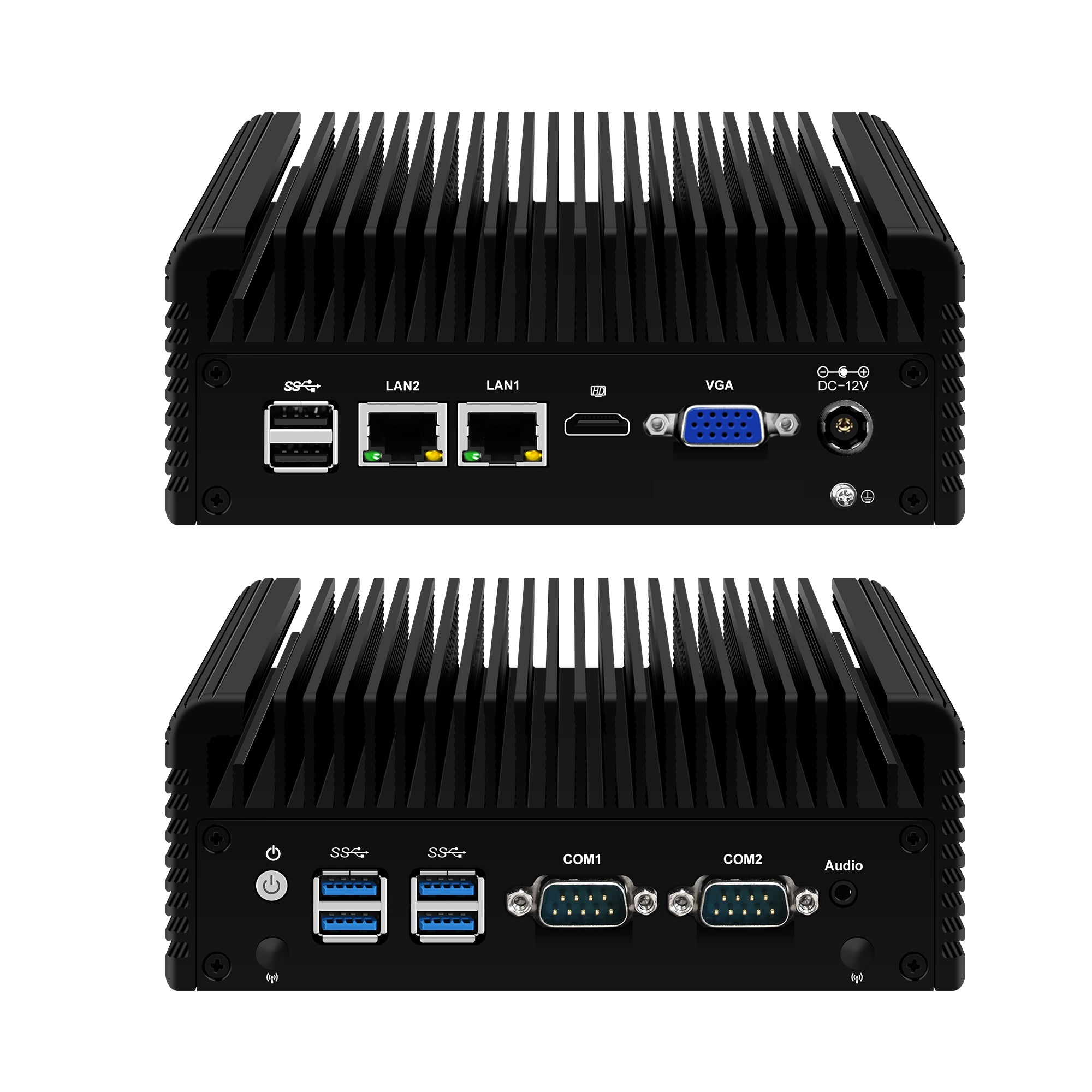 CWWK F20 Industrial PC, Fanless Mini PC N5105/N5200, Dual 2.5GbE i226V LAN, 2 × COM RS232,Mini Desktop Computer, DDR4 8GB RAM 128GB NVMe SSD