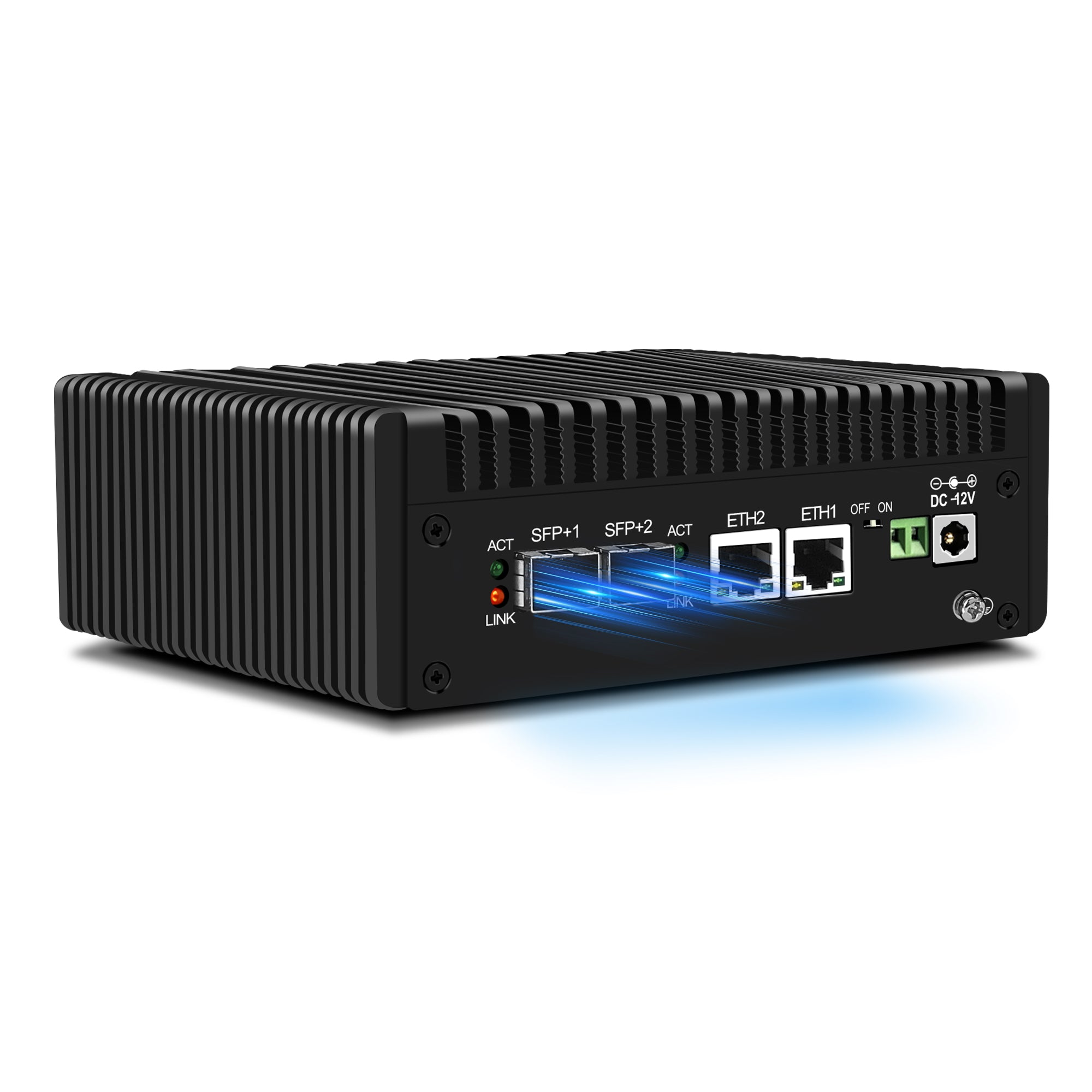 CWWK S8 N100/N150/N305/N355 Mini PC Firewall Appliance, Dual 10GbE SFP+ Mini Computer with 2 x i226-V 2.5GbE LAN, OPNsense Micro PC DDR5, USB-C, MicroSD, 2-Display, AES-NI