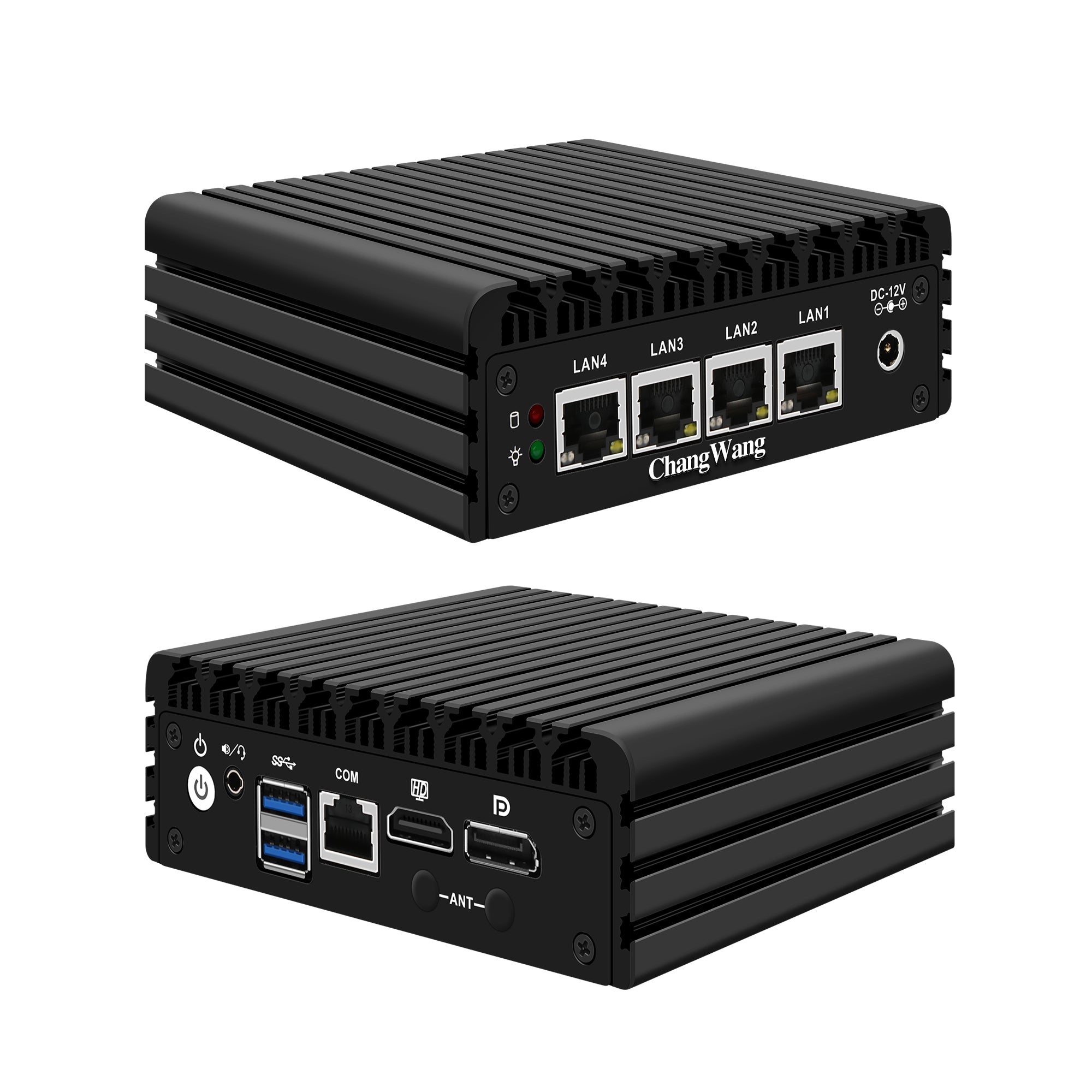 CWWK J3710 Fanless Microcomputers, 4X 2.5GbE LAN, OPNsense Mini Firewall Appliance Dual 4K HD/DP, Desktop Compact PC RJ45 COM Slot, 2 x USB3.0, Barebone for Home Office