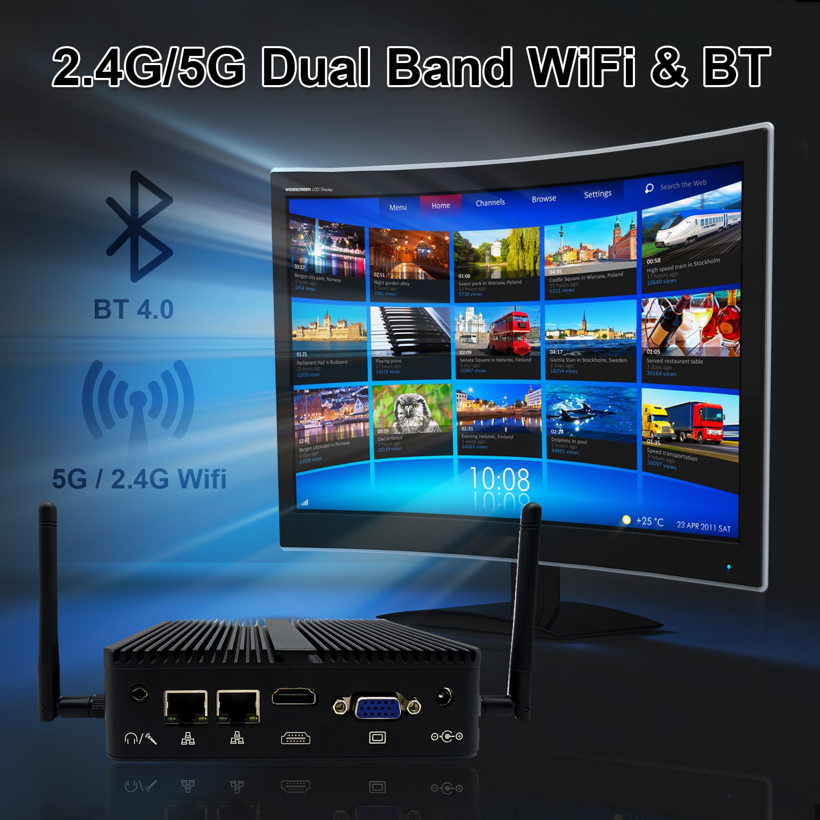 CWWK J25 Mini Industrial PC Fanless PC Celeron J4125 8GB RAM 256GB SSD 2*LAN HD VGA 4*USB Win11 Mini PC Fanless High Performance Compact Design Embedded Industrial Computer for industrial applications