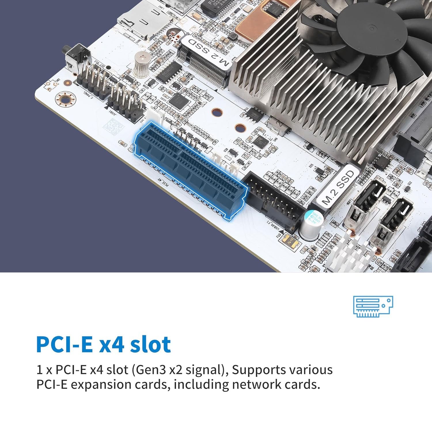 CWWK NAS Motherboard 8 Bay Core i5 8265U 4C/8T, Mini ITX PC Mainboard White M11, 2 x NVMe PCIe3.0 x2, Dual 2.5GbE i226V LAN, DDR4 16GB RAM 128GB SSD, PCIe x4 Slot, TF, HD+DP