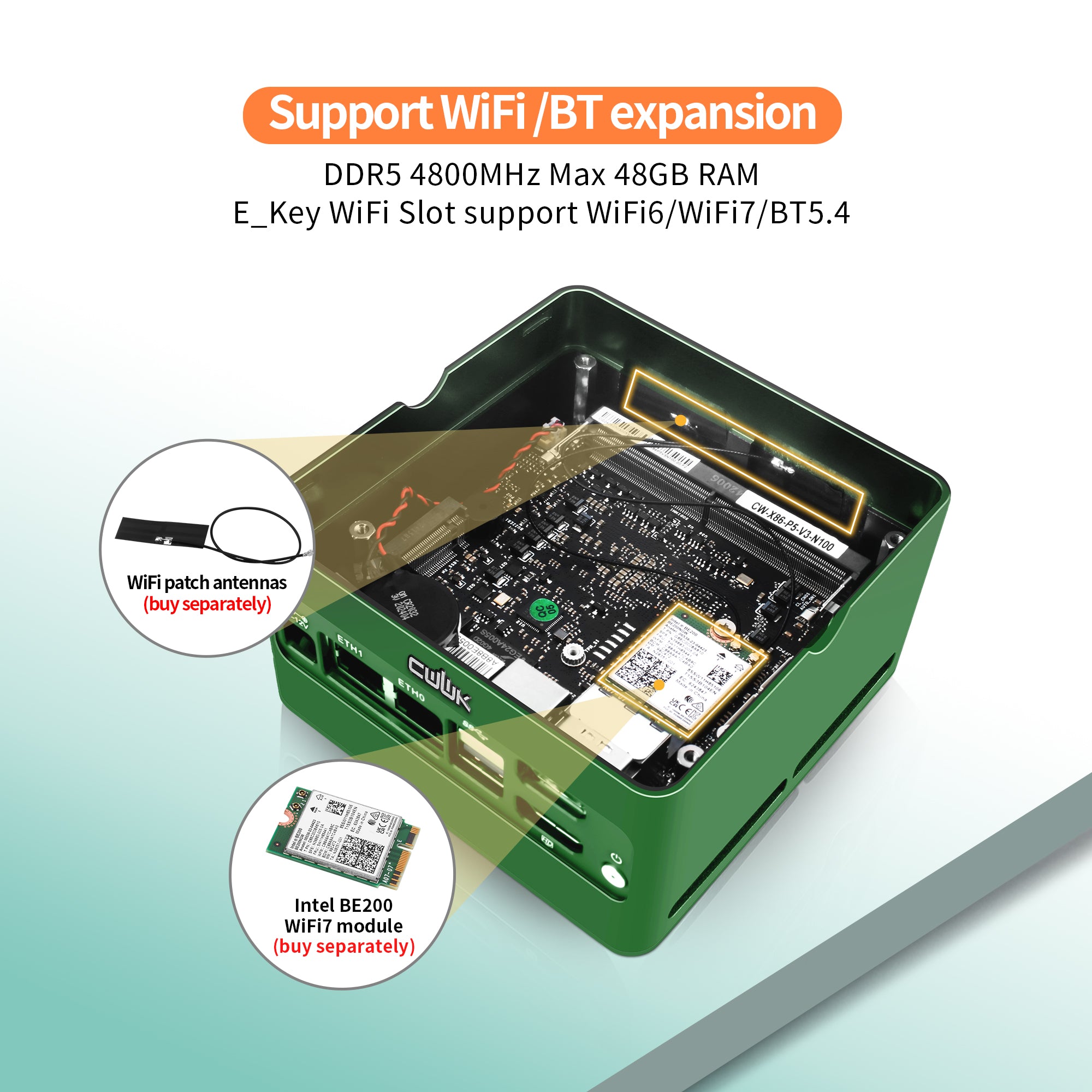 CWWK X86-P6 N150/N355 Mini PC NAS , 4 x M.2 NVMe X86-P6 Mini Desktop Computer with 2 x i226-V 2.5GbE LAN, DDR5 Micro PC , 2-Display, WiFi7/BT5.4 Expandable