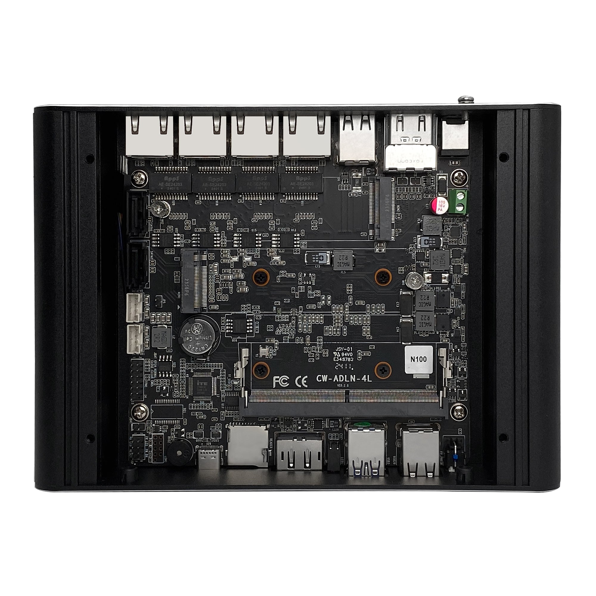 CWWK F3 Mini PC Firewall Hardware for Opnsense Pfsense,Softer Router Intel N150 N100 N305 N355, 4 x 2.5 Gbe i226V Lan, DDR5 8 GB RAM 128 GB NVMe SSD
