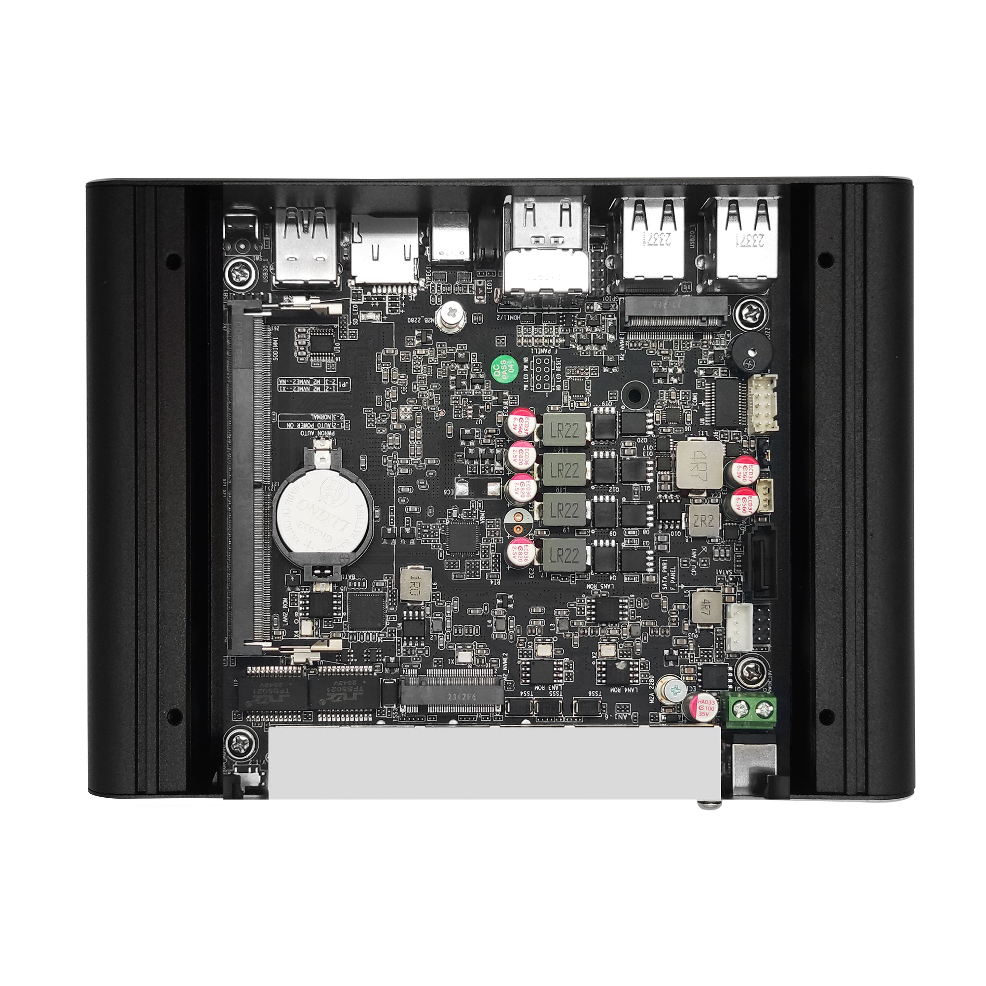 CWWK DY6 Fanless Mini PC Firewall Hardware for Opnsense Pfsense,Softer Router Intel N150 N100 N305 N355, 6 x 2.5 Gbe i226V Lan, DDR5 8 GB RAM 128 GB NVMe SSD