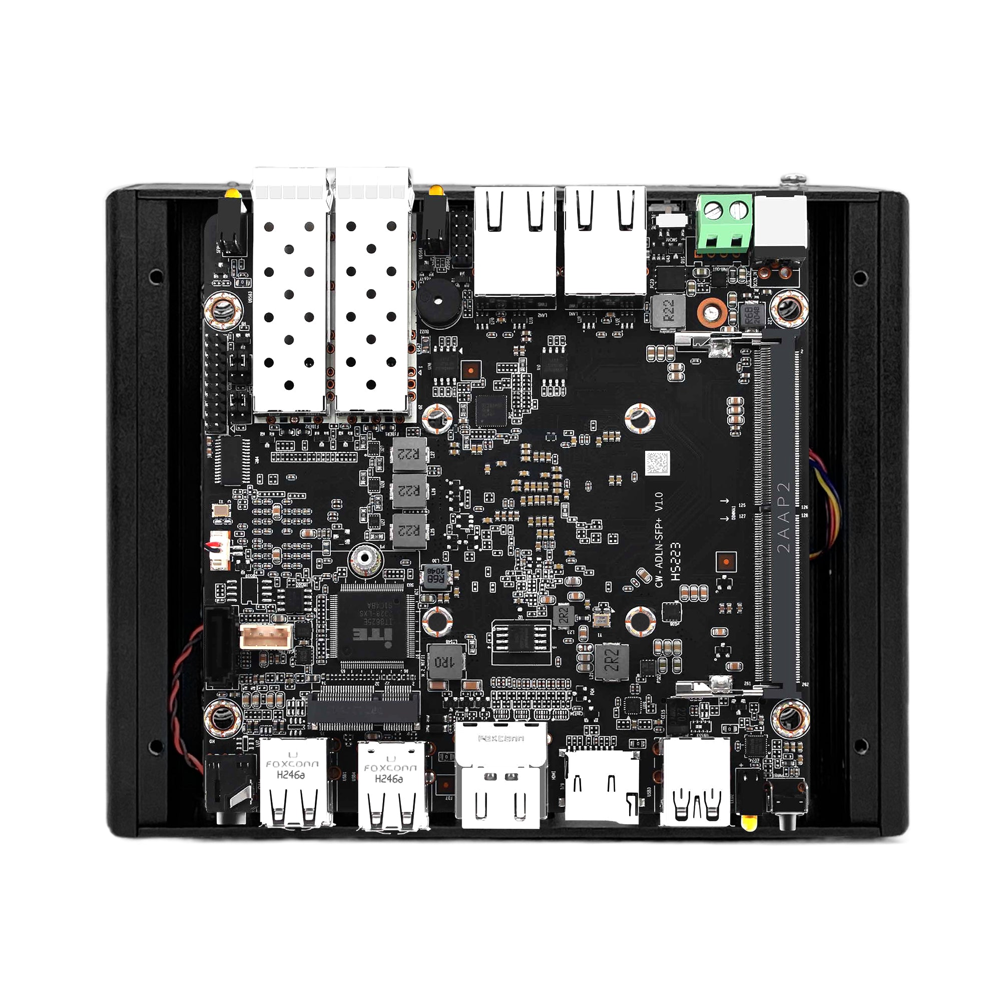 CWWK S2 Mini PC Firewall Hardware for Opnsense Pfsense,Softer Router Intel N150 N100 N305 N355 Dual Nic 2 10Gbe SFP+,2 Port i226V 2.5Gbe Lan