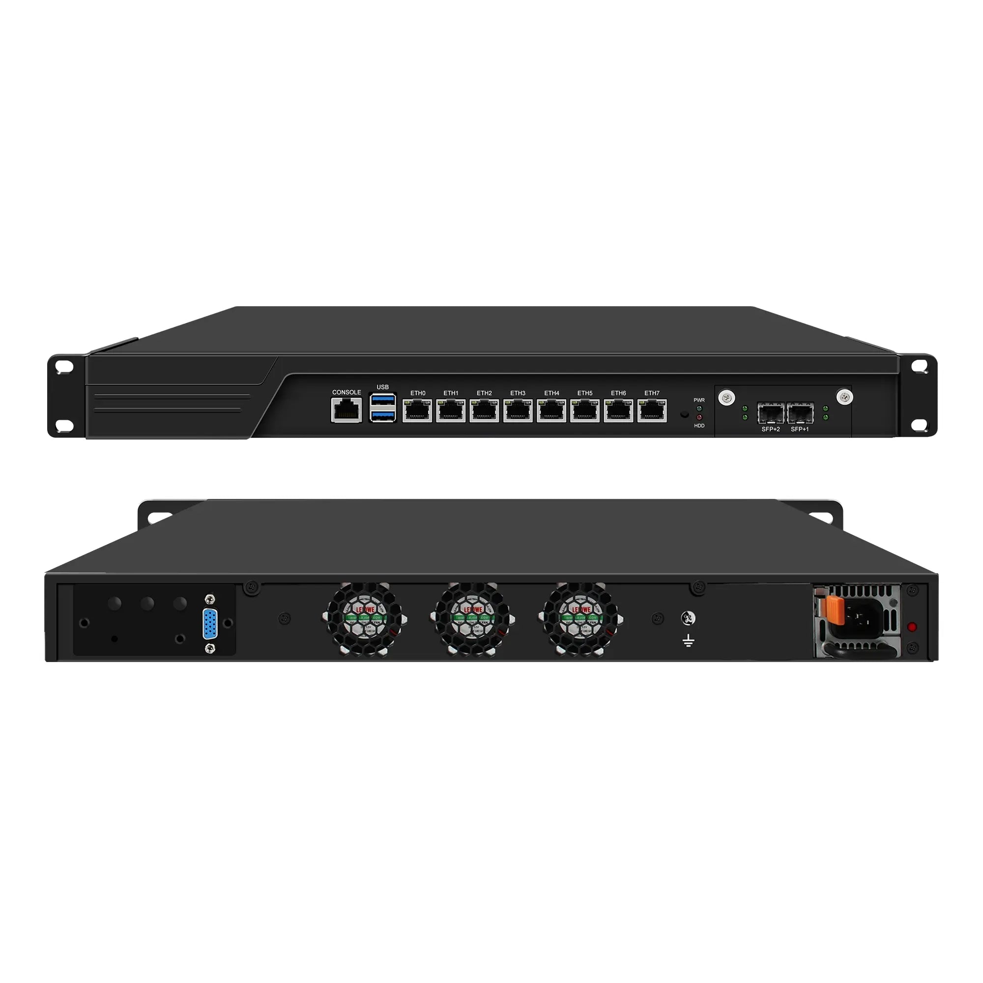 CWWK 1U Firewall Hardware B150 Core i3 7100, 4 x 10Gb SFP+ LAN Firewall Appliance VPN Router PC, RAM SSD OPNsense Hardware 19”Rackmount for Homelab with VGA, SIM