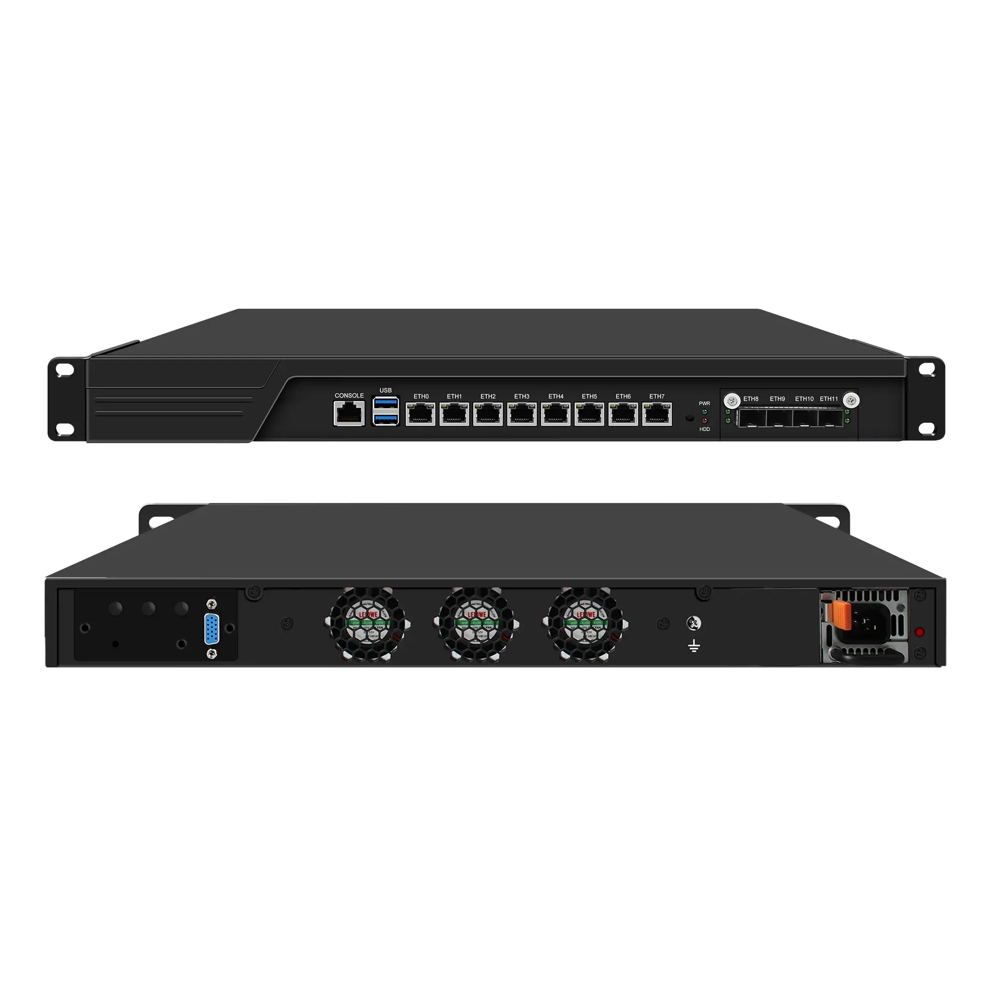 CWWK 1U Firewall Hardware B150 Core i3 7100, 4 x 10Gb SFP+ LAN Firewall Appliance VPN Router PC, RAM SSD OPNsense Hardware 19”Rackmount for Homelab with VGA, SIM
