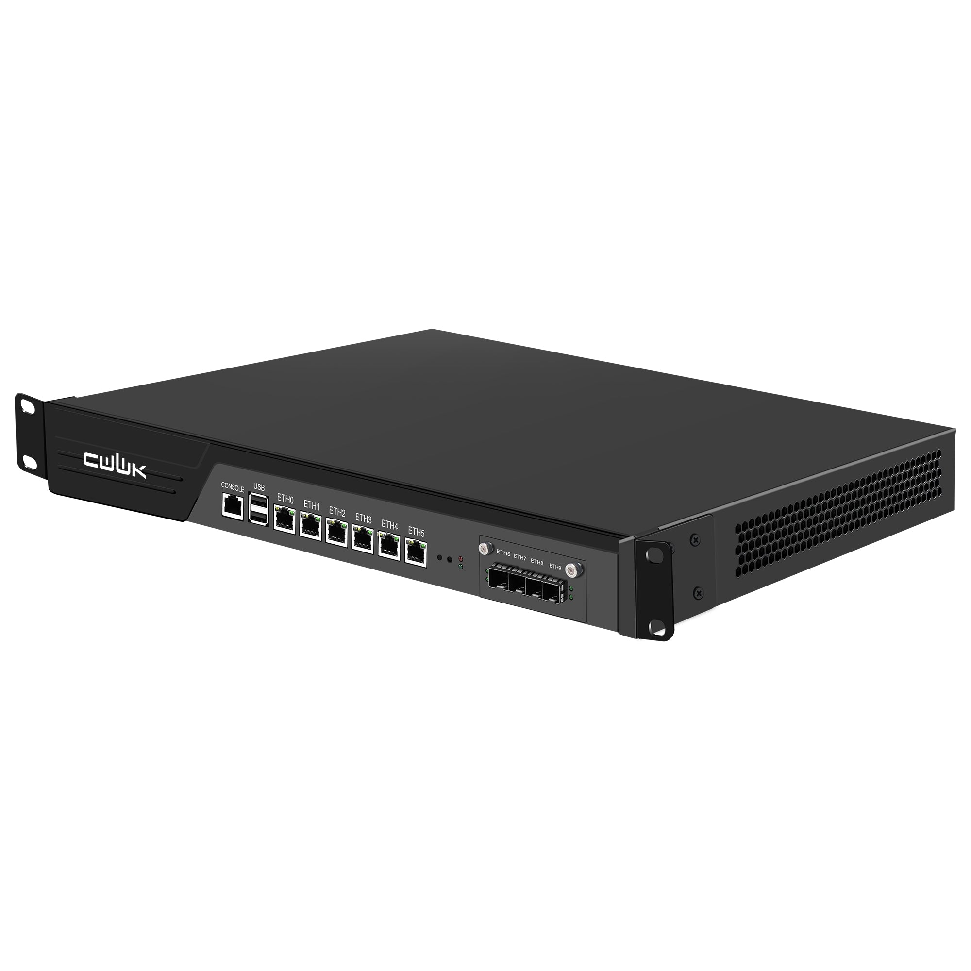 CWWK N8 19” 1U Firewall Appliance B250 Core i5 8500/Core i7 8700/Core i7 9700, 6 x i225V 2.5GbE LAN + 4 x 10Gb SFP+ Firewall Hardware VPN Router PC, DDR4 RAM SSD OPNsense Hardware Rackmount for Homelab with VGA, SIM