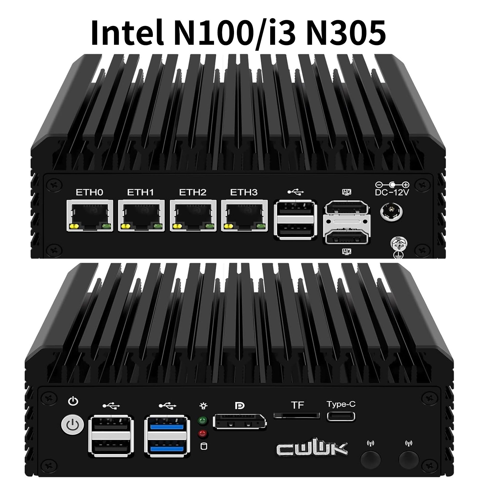 CWWK F1 Fanless Mini PC Firewall Hardware for Opnsense Pfsense,Softer Router Intel N305, Special link for making up the price difference