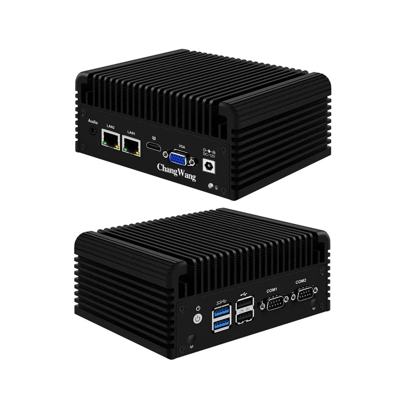 CWWK C28 Industrial PC Fanless Mini PC N2840  2*LAN 2*COM 8GB RAM 256GB SSD HD VGA 4*USB Win11 Mini PC Fanless High Performance