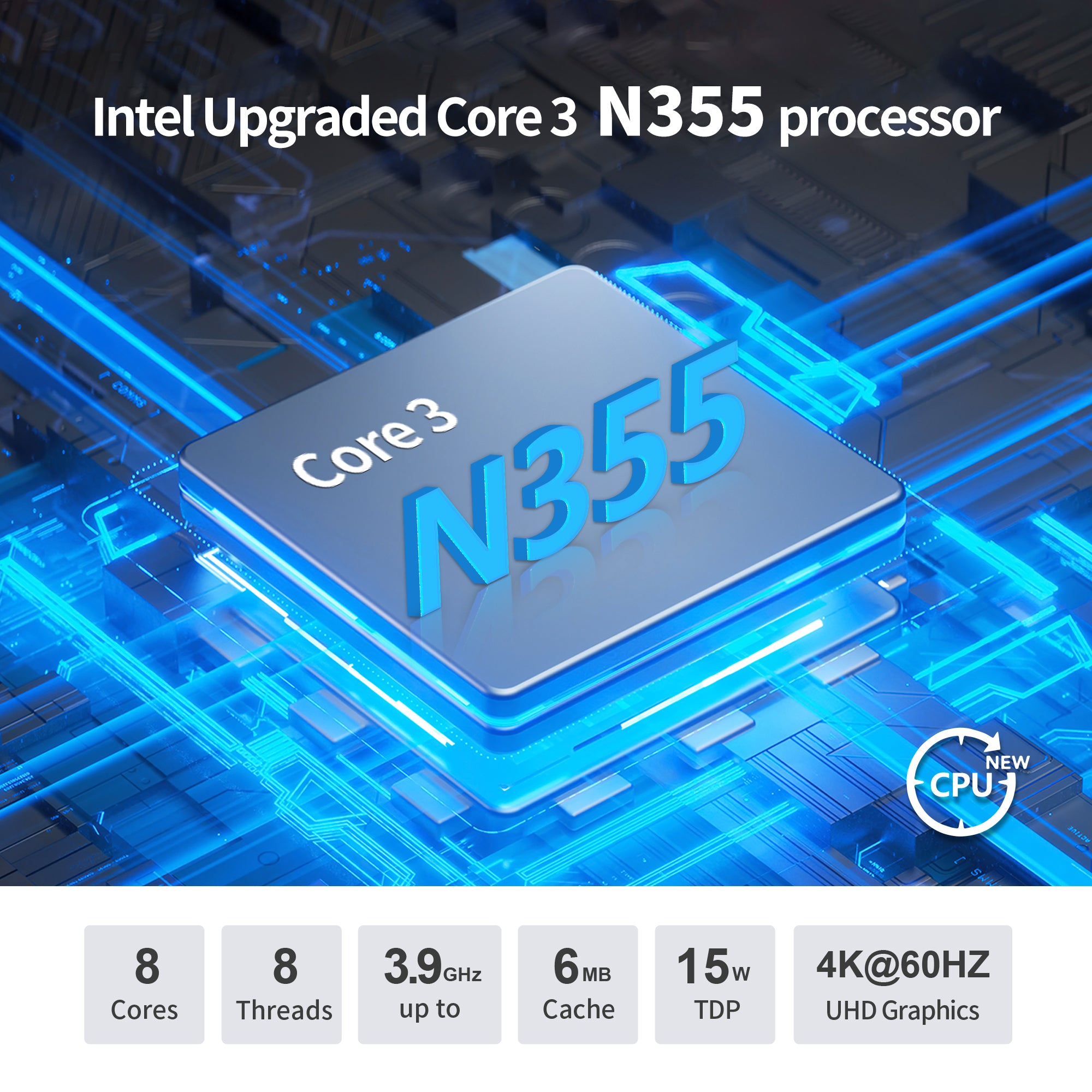 CWWK Fanless Firewall OPNsense, Core 3 N355 Mini PC 4 Port 2.5GbE i226V LAN, Computer Memory Hardware DDR5 8GB RAM 128GB NVMe SSD, USB C, 4K 3 Display, TF, AES-NI