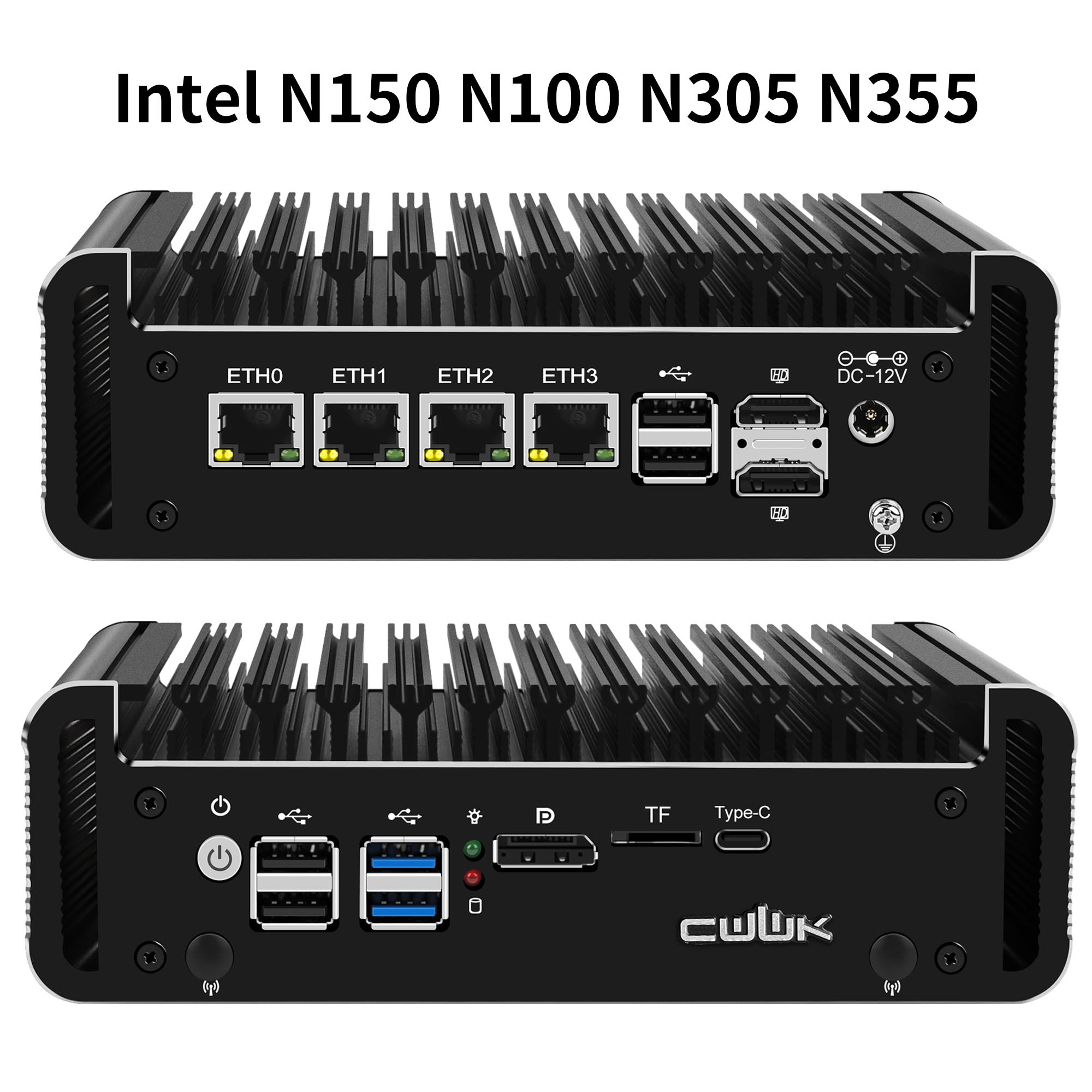 CWWK F3 Mini PC Firewall Hardware for Opnsense Pfsense,Softer Router Intel N150 N100 N305 N355, 4 x 2.5 Gbe i226V Lan, DDR5 8 GB RAM 128 GB NVMe SSD