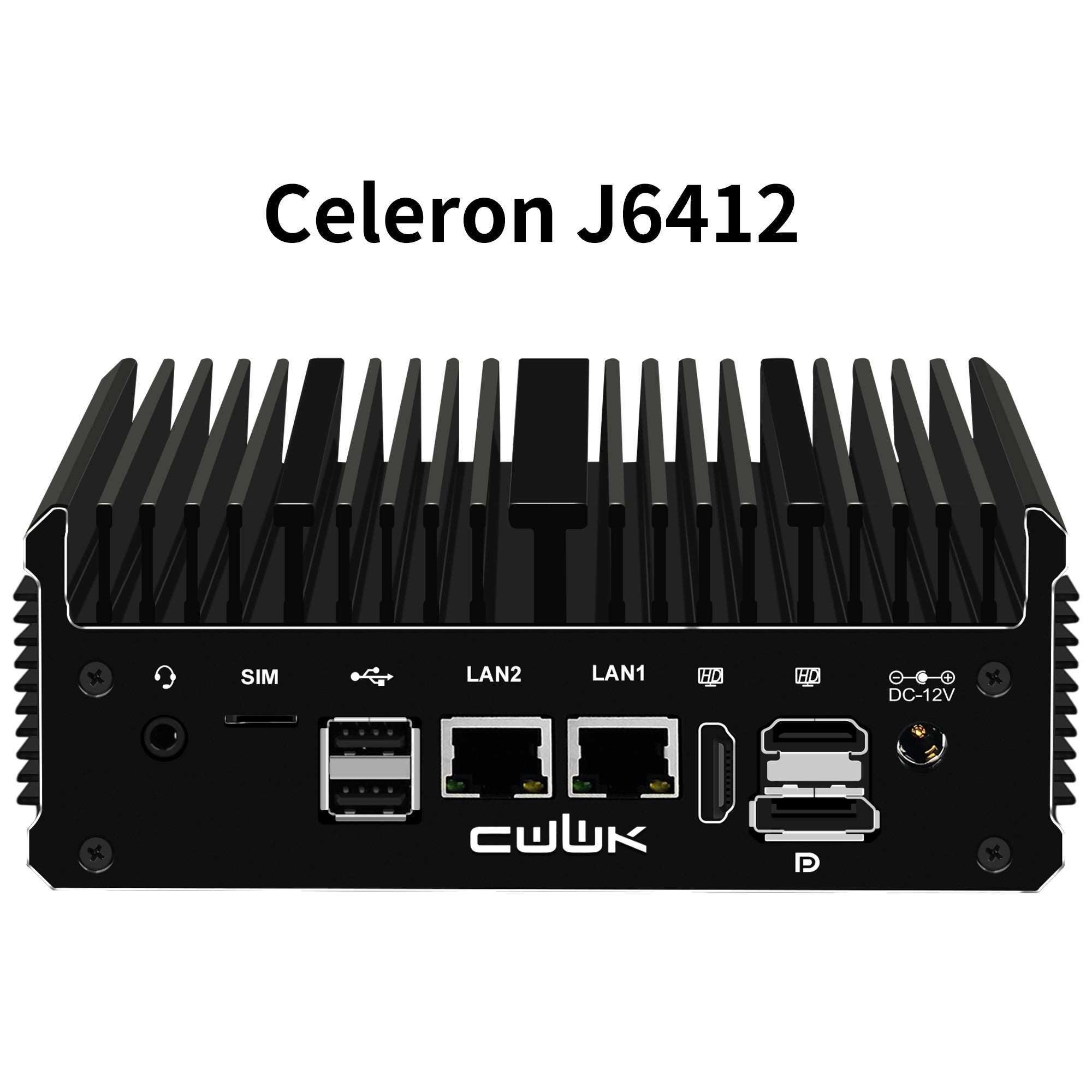 CWWK C6 Industrial Mini PC Fanless,Celeron J6412 Dual 2.5GbE i226V LAN, 2 × COM RS232, WIFI/BT/SIM, Mini Desktop Computer, DDR4 8GB RAM 256GB NVMe SSD, Windows 11 Pro