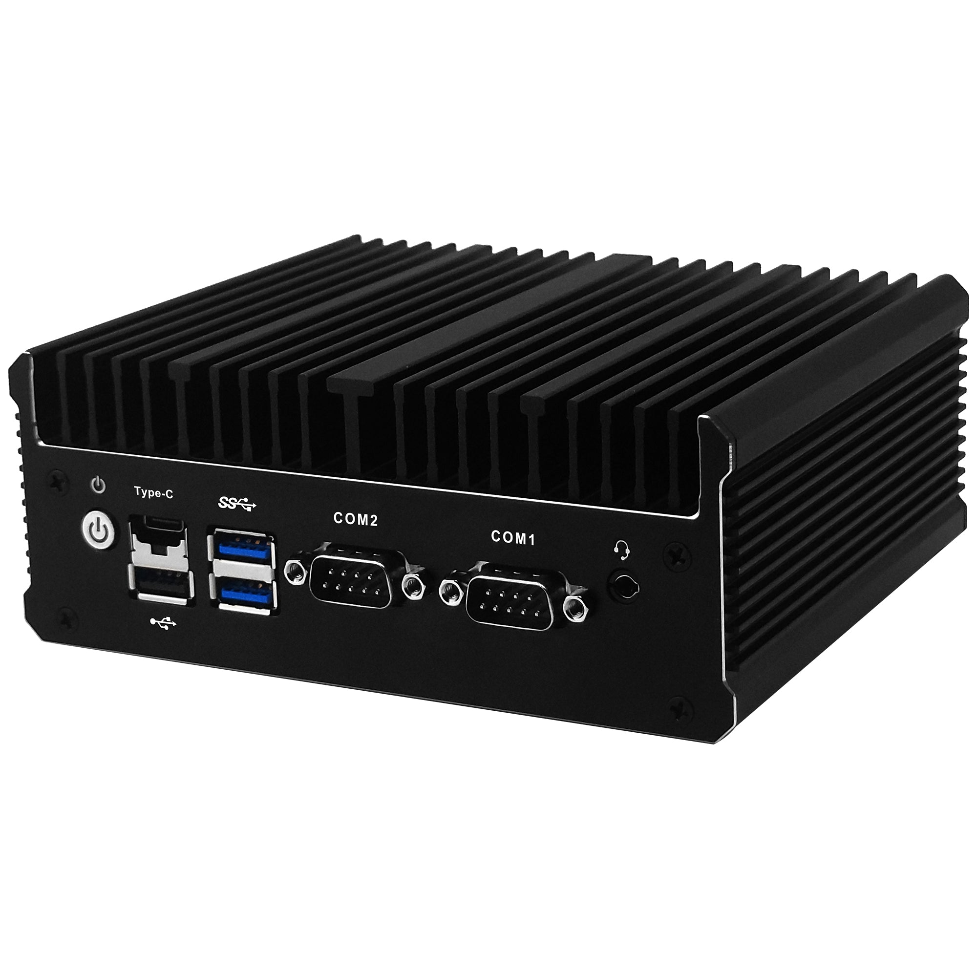 CWWK C1 Industrial PC, Fanless Mini PC, N100 2 × 2.5GbE i226V LAN Port, 2 × COM RS232, Support WIFI/BT, Fanless Desktop Computer, DDR4 8GB RAM 128GB NVMe SSD, Windows 11 Pro