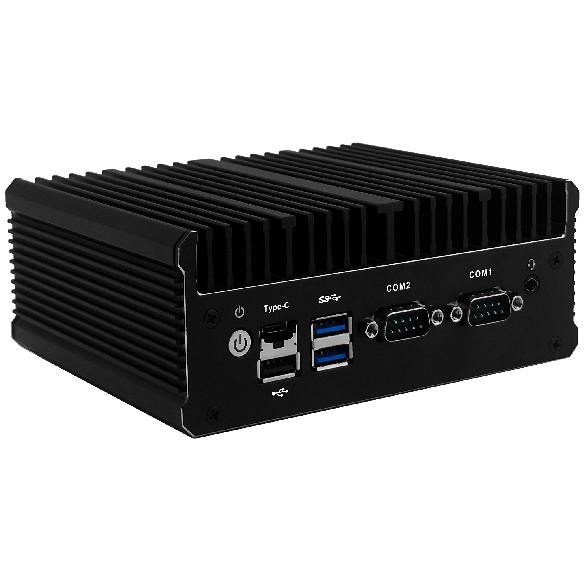 CWWK C1 Fanless Mini PC, Core N100,J6412 2 × 2.5GbE i226V LAN Port, 2 × COM RS232, Support WIFI/BT, Fanless Desktop Computer, DDR4 8GB RAM 128GB NVMe SSD, Windows 11 Pro