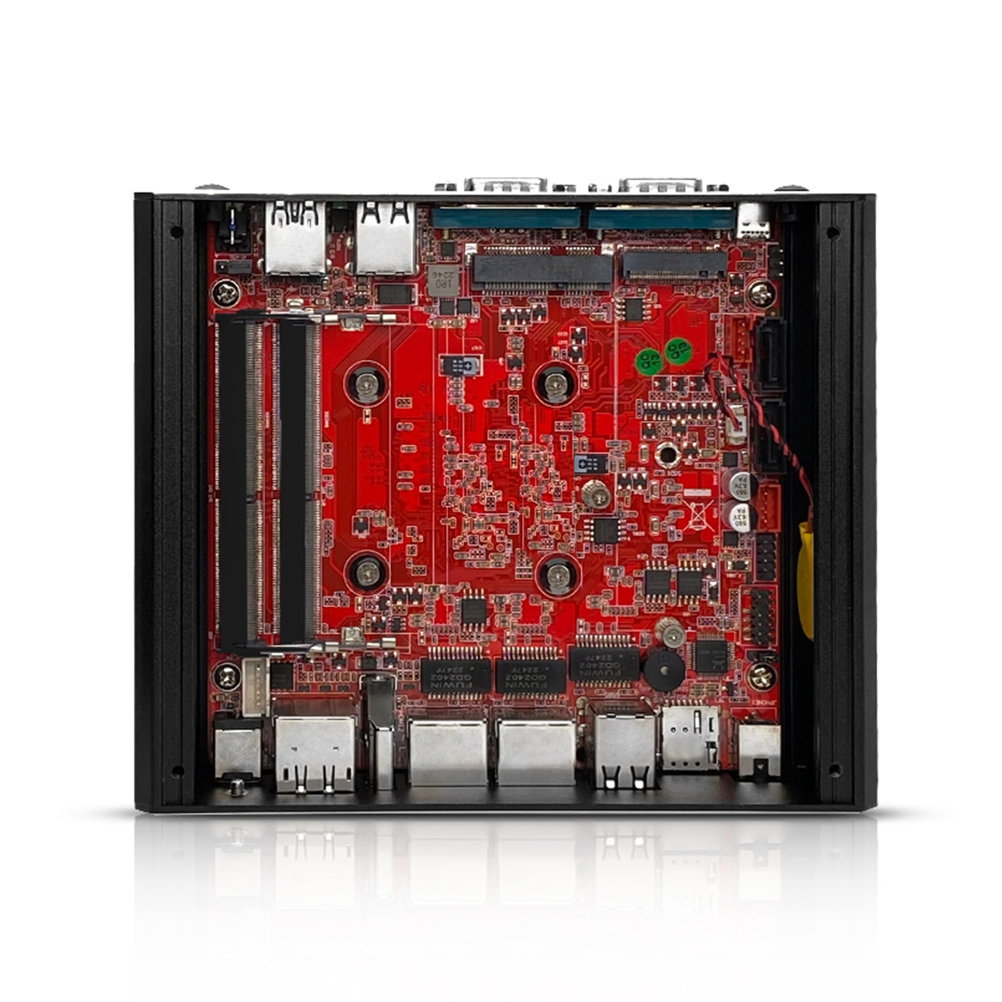 CWWK C6 Industrial Mini PC Fanless,Celeron J6412 Dual 2.5GbE i226V LAN, 2 × COM RS232, WIFI/BT/SIM, Mini Desktop Computer, DDR4 8GB RAM 256GB NVMe SSD, Windows 11 Pro