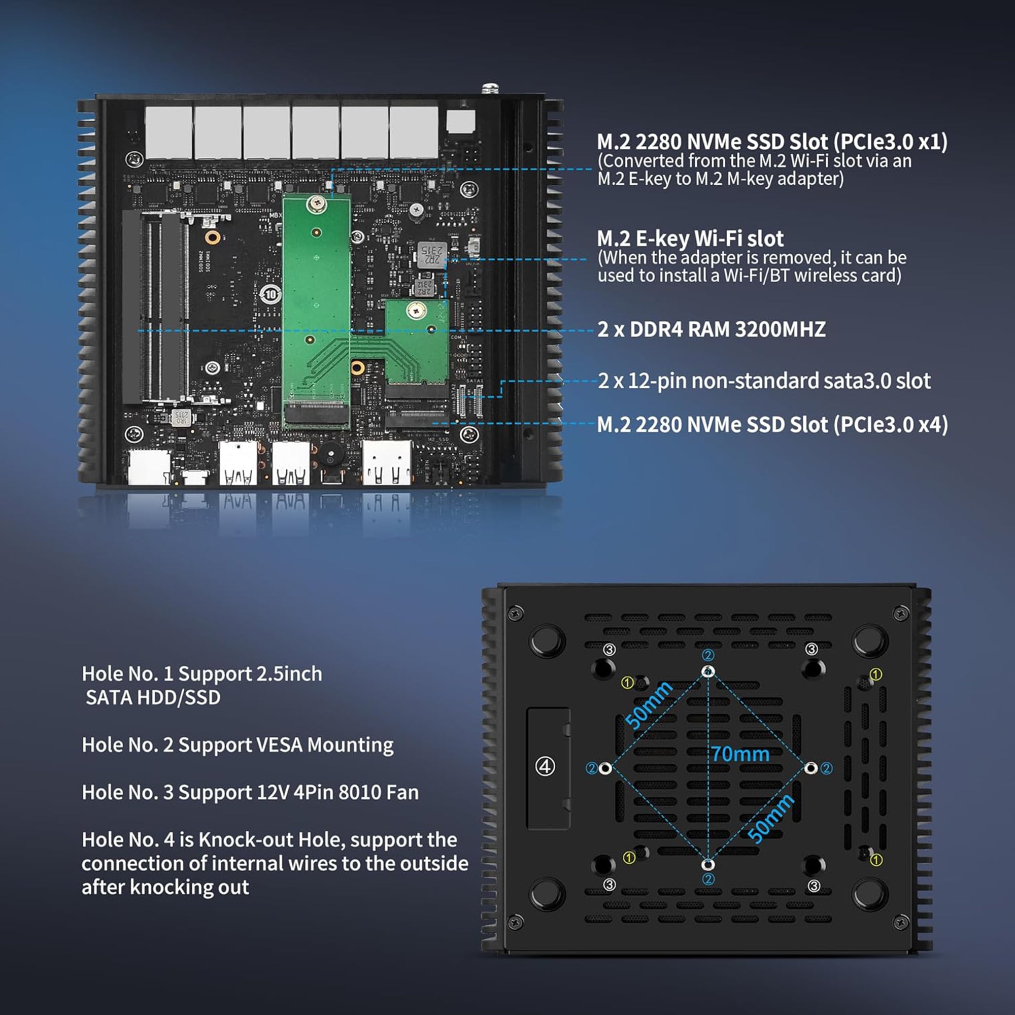 CWWK Mini PC Firewall Appliance Pentium 8505, 6 x i226-V 2.5GbE LAN OPNsense Mini Computer, F17 Fanless Micro PC DDR4 8GB RAM 256GB NVMe SSD, PCIe3.0 x4, USB-C, 3-Display, MicroSD