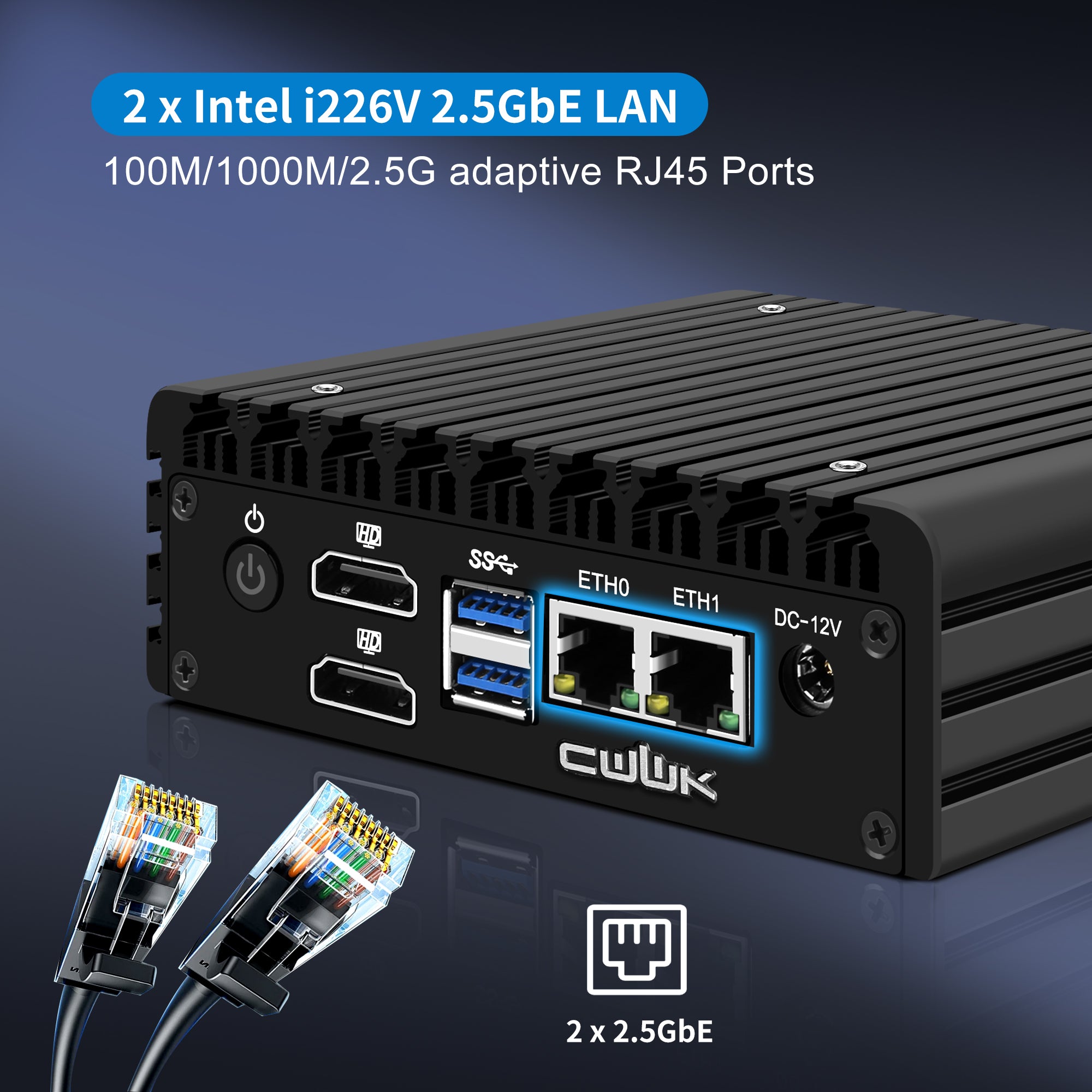 CWWK X86-P5/P2 Mini PC Firewall Hardware for Opnsense Pfsense,Fanless Mini Computer Softer Router Intel N100 N305 Dual Nic 2 Port i226-V 2.5Gbe DDR5