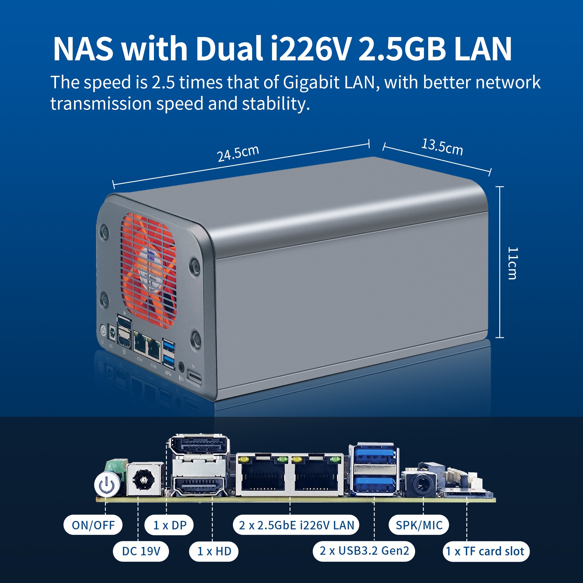 2 Bay N100/N305 Mini PC, Support Hot Swapping, Dual i226V 2.5GB LAN, Quad Core NAS Desktop Computer, 4K UHD,2USB3.2,SPK/MIC (Diskless)  NAS (network-attached storage)