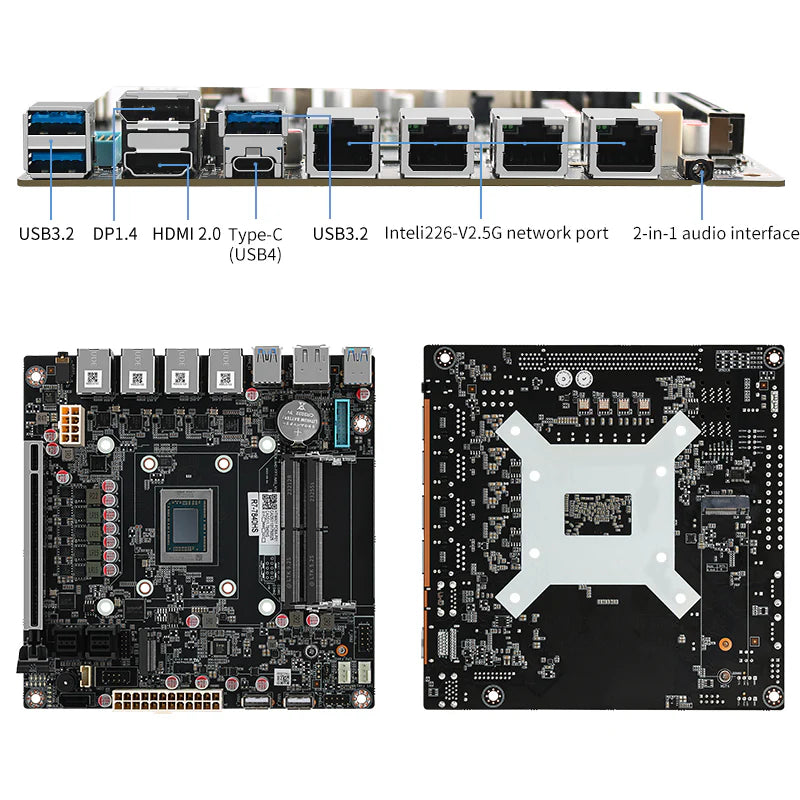 CWWK AMD-7940HS/8845HS Nas Motherboard 8-bay/9-bay 8K display 4 network 2.5G/9 SATA/PCIe x16 ITX