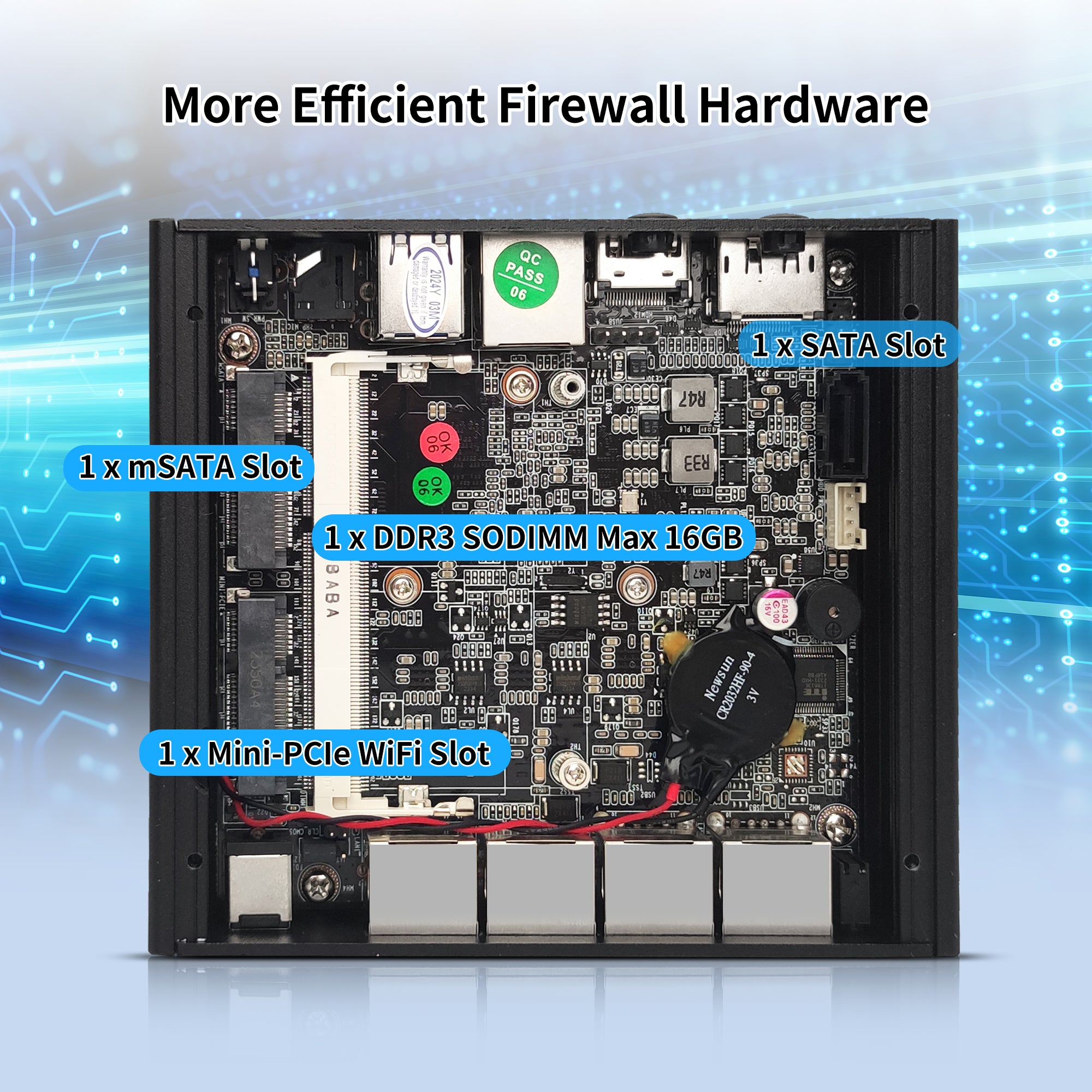 CWWK J3710 Fanless Microcomputers, 4X 2.5GbE LAN, OPNsense Mini Firewall Appliance Dual 4K HD/DP, Desktop Compact PC RJ45 COM Slot, 2 x USB3.0, Barebone for Home Office