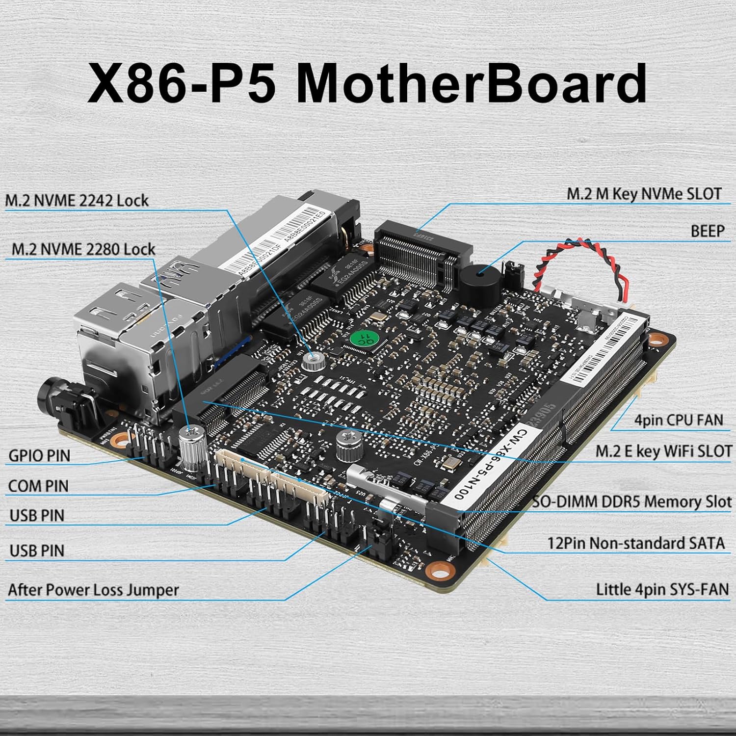 CWWK X86-P5/P2 Mini PC Firewall Hardware for Opnsense Pfsense,Fanless Mini Computer Softer Router Intel N100 N305 Dual Nic 2 Port i226-V 2.5Gbe DDR5