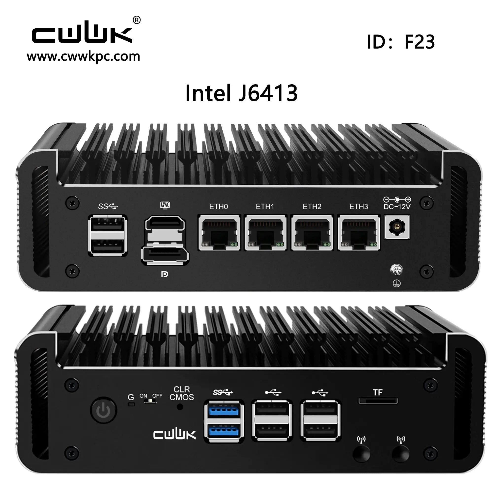 CWWK F23 Mini ITX with Intel J6413 and 4x 2.5G LAN Built for Firewall Router and Compact Network Systems