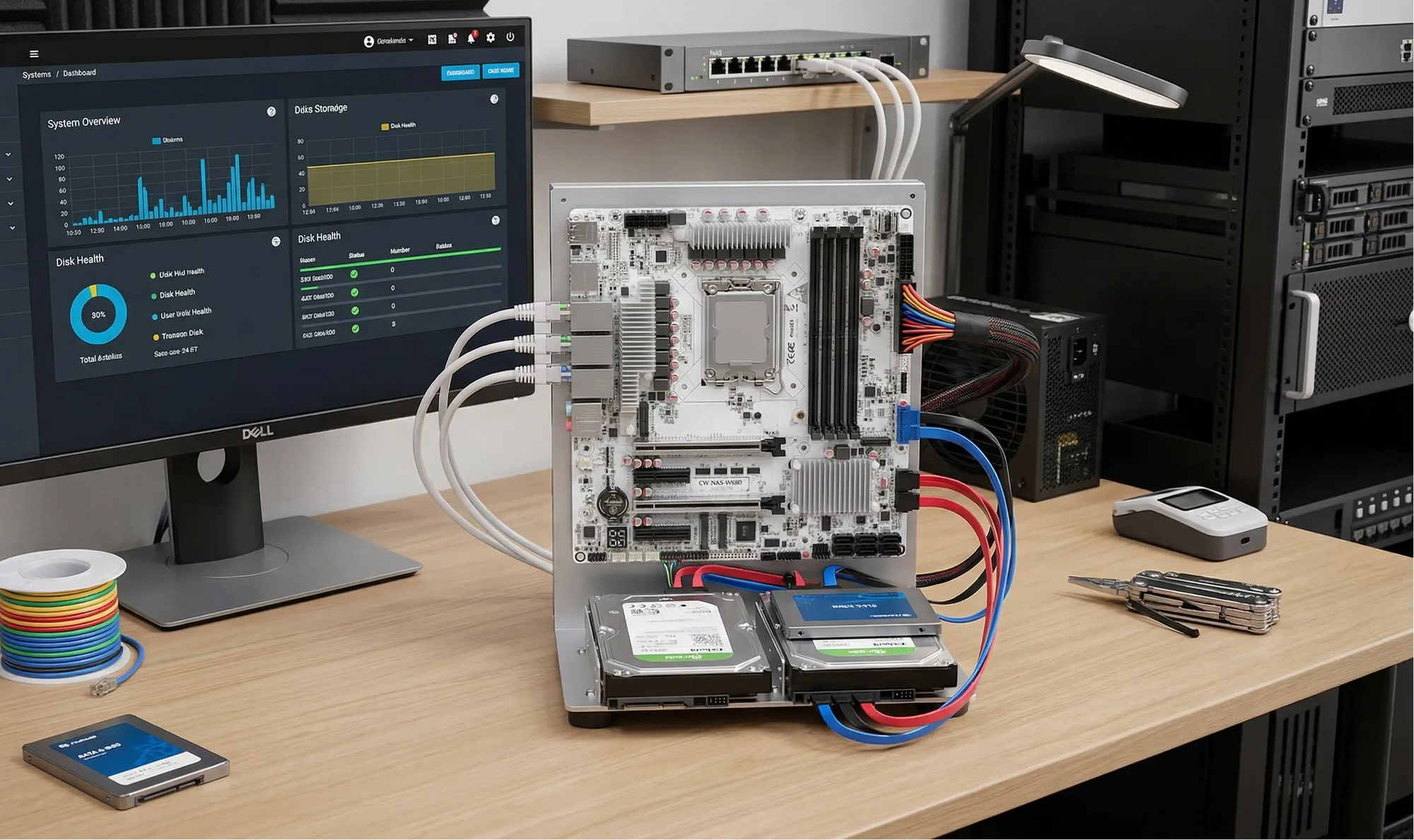 High-capacity NAS server for shared storage, backups, virtualization, and 24/7 operation