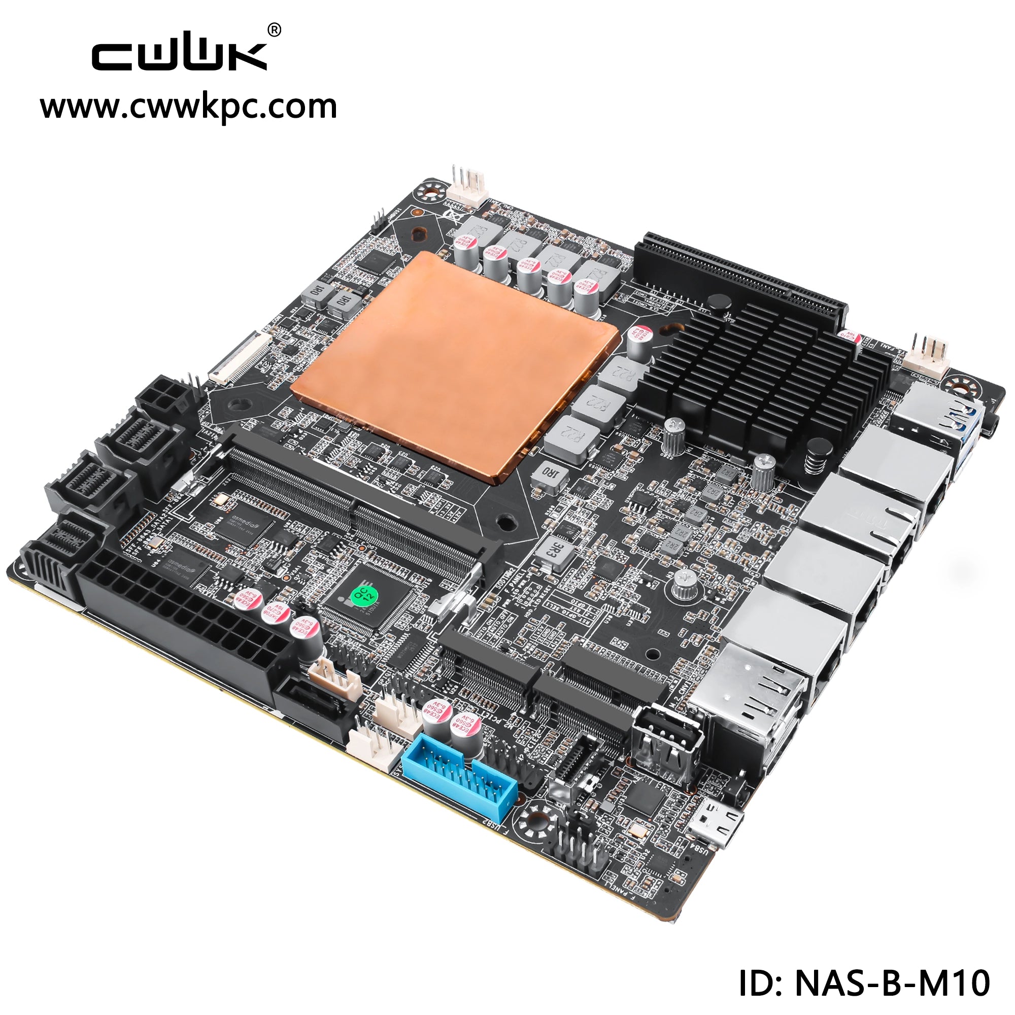 Intel Core Ultra 12-Bay NAS Motherboard M10 with 10GbE, Dual M.2 and DDR5