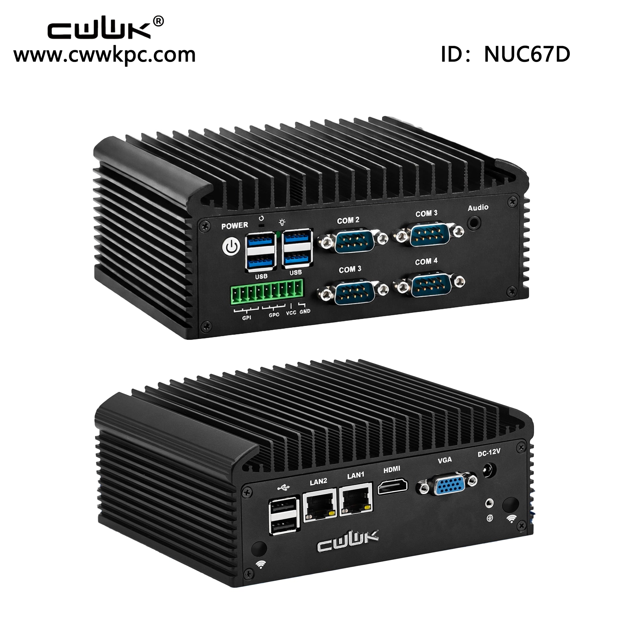 CWWK NUC67D/NUC67D-S Compact NUC Mini PC, Dual LAN, 2 COM / 4 COM